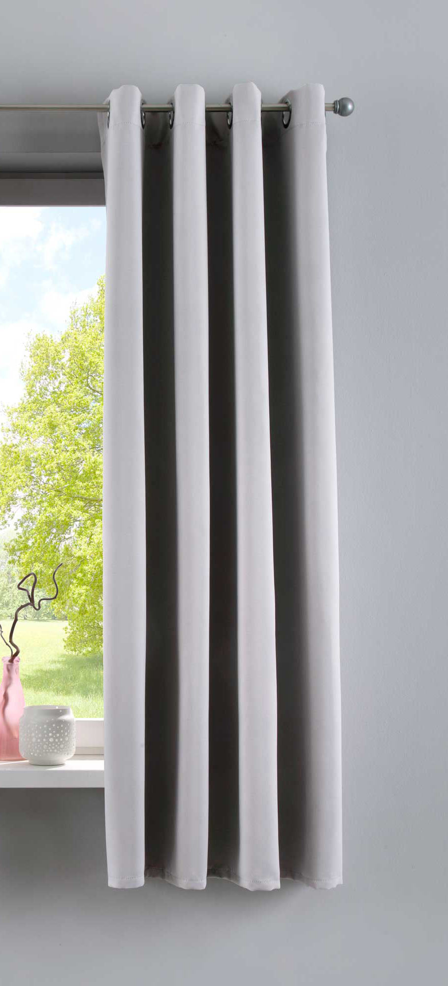 Vorhang Blickdicht »NewYork« 1er-Pack Thermo-Gardine Verdunkelungsvorhang Blackout Ösen schalldämmend UV-Schutz Raffhalter 201920600 Grau HxB 160x140 cm Vorhang 201920600grau-160 | Gardinenbox.de