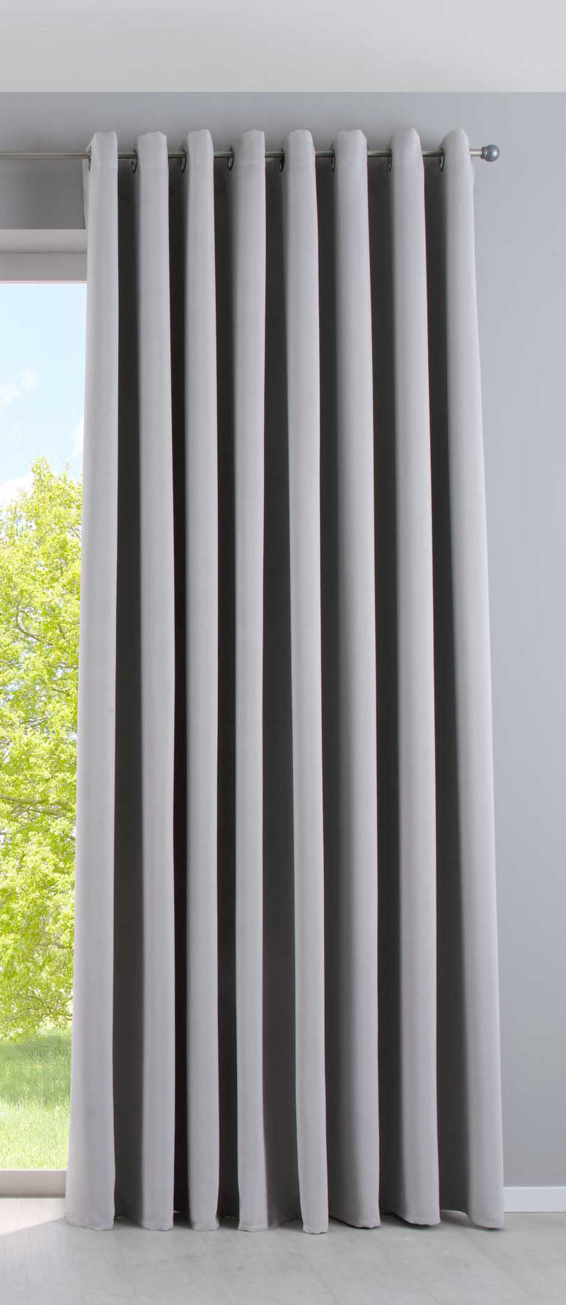 Vorhang Blickdicht »NewYork« 1er-Pack Thermo-Gardine Verdunkelungsvorhang Blackout Ösen schalldämmend UV-Schutz Raffhalter 201920600 Grau HxB 225x295 cm Vorhang 201920600grau-295_35b80896-dd8d-423d-acc9-59eb5d9404ed | Gardinenbox.de