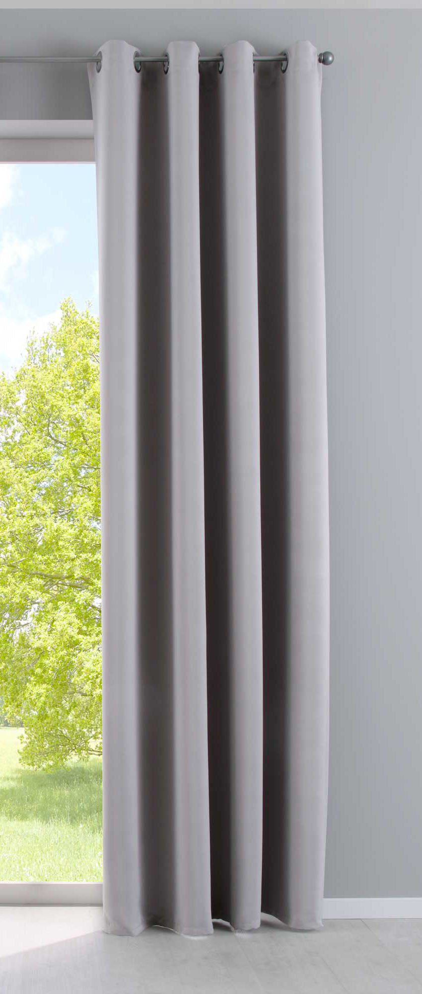 Vorhang Blickdicht »NewYork« 1er-Pack Thermo-Gardine Verdunkelungsvorhang Blackout Ösen schalldämmend UV-Schutz Raffhalter 201920600 Grau HxB 245x140 cm Vorhang 201920600grau_345a84ca-4430-46bd-b952-a8f6bde8d22d | Gardinenbox.de