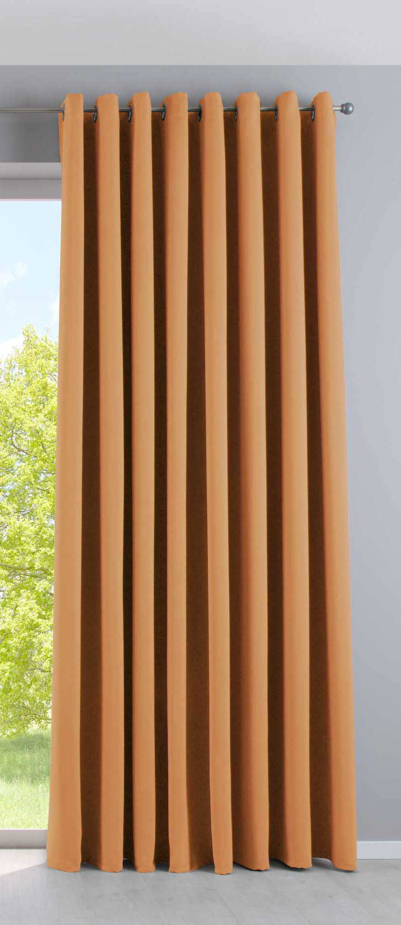 Vorhang Blickdicht »NewYork« 1er-Pack Thermo-Gardine Verdunkelungsvorhang Blackout Ösen schalldämmend UV-Schutz Raffhalter 201920600 Orange HxB 225x295 cm Vorhang 201920600orange-295_b45cac1e-9263-46d7-9e23-3416fafed7ac | Gardinenbox.de