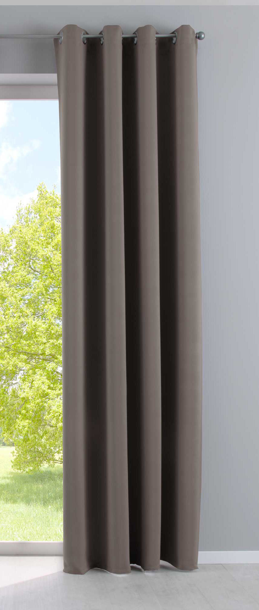 Vorhang Blickdicht »NewYork« 1er-Pack Thermo-Gardine Verdunkelungsvorhang Blackout Ösen schalldämmend UV-Schutz Raffhalter 201920600 Taupe HxB 225x140 cm Vorhang 201920600taupe | Gardinenbox.de