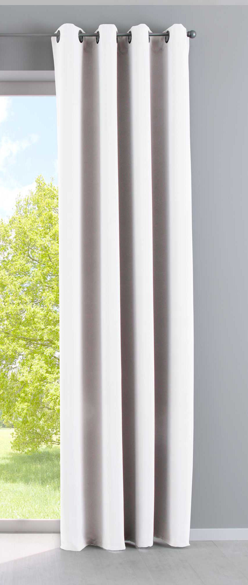 Vorhang Blickdicht »NewYork« 1er-Pack Thermo-Gardine Verdunkelungsvorhang Blackout Ösen schalldämmend UV-Schutz Raffhalter 201920600 Weiß HxB 245x140 cm Vorhang 201920600weiss_0c7c3d00-e6da-47e4-8444-015a5cf43ce9 | Gardinenbox.de