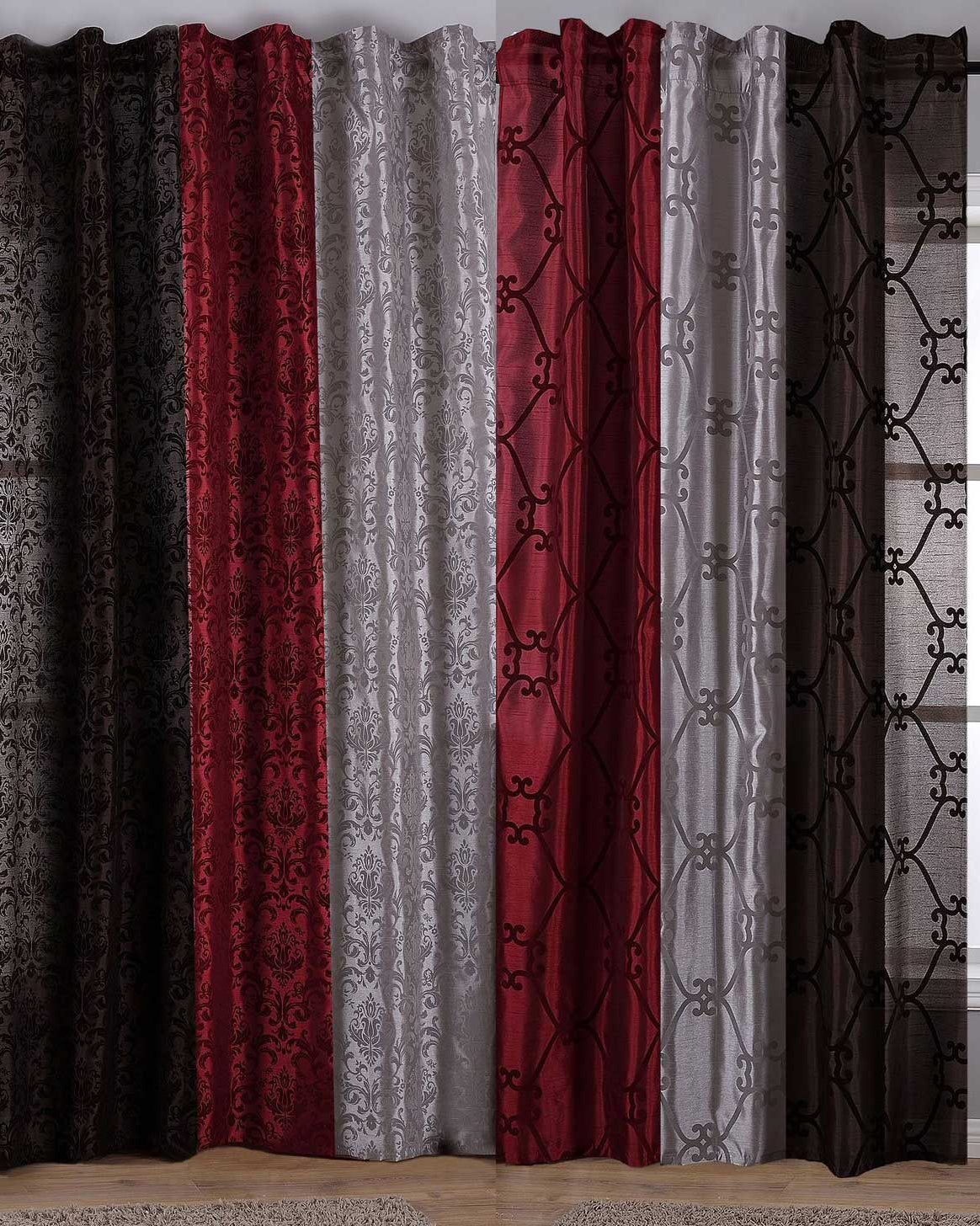 Vorhang Wildseide Optik blickdicht Flockfasern Deko gemustert, blickdicht mit verdecktem Schlaufenband 20200-20210 Vorhang 20200-20210var | Gardinenbox.de