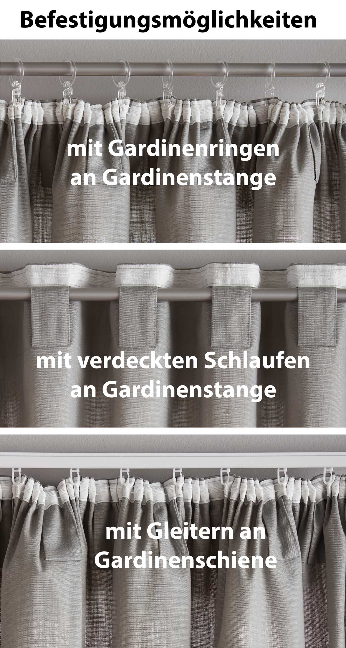 2er Set Bio Organic Vorhänge »Bremen« Reine Bio Baumwolle Blickdicht Gardinen Verdeckte Schlaufen Gardinenband Pflegeleicht 202088 Vorhang Set 2020086-befestigung_14_4 | Gardinenbox.de