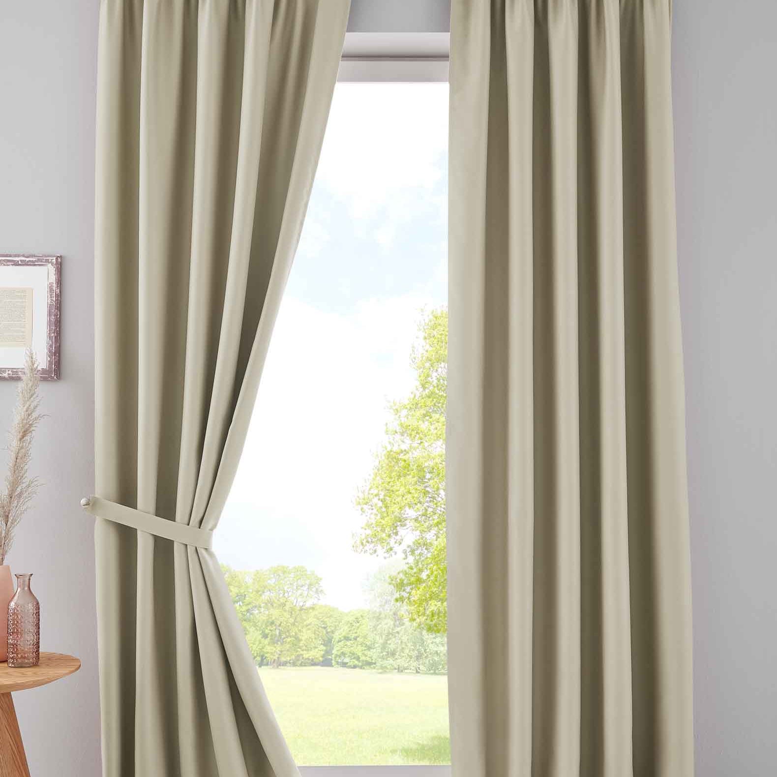 2er Set Verdunkelungsvorhänge Blickdicht »NewYork« verdeckte Schlaufen Thermo-Gardine Blackout schalldämmend Kräuselband 202020610-2 Beige HxB 225x295 cm Vorhang Set 202020610-2beige | Gardinenbox.de