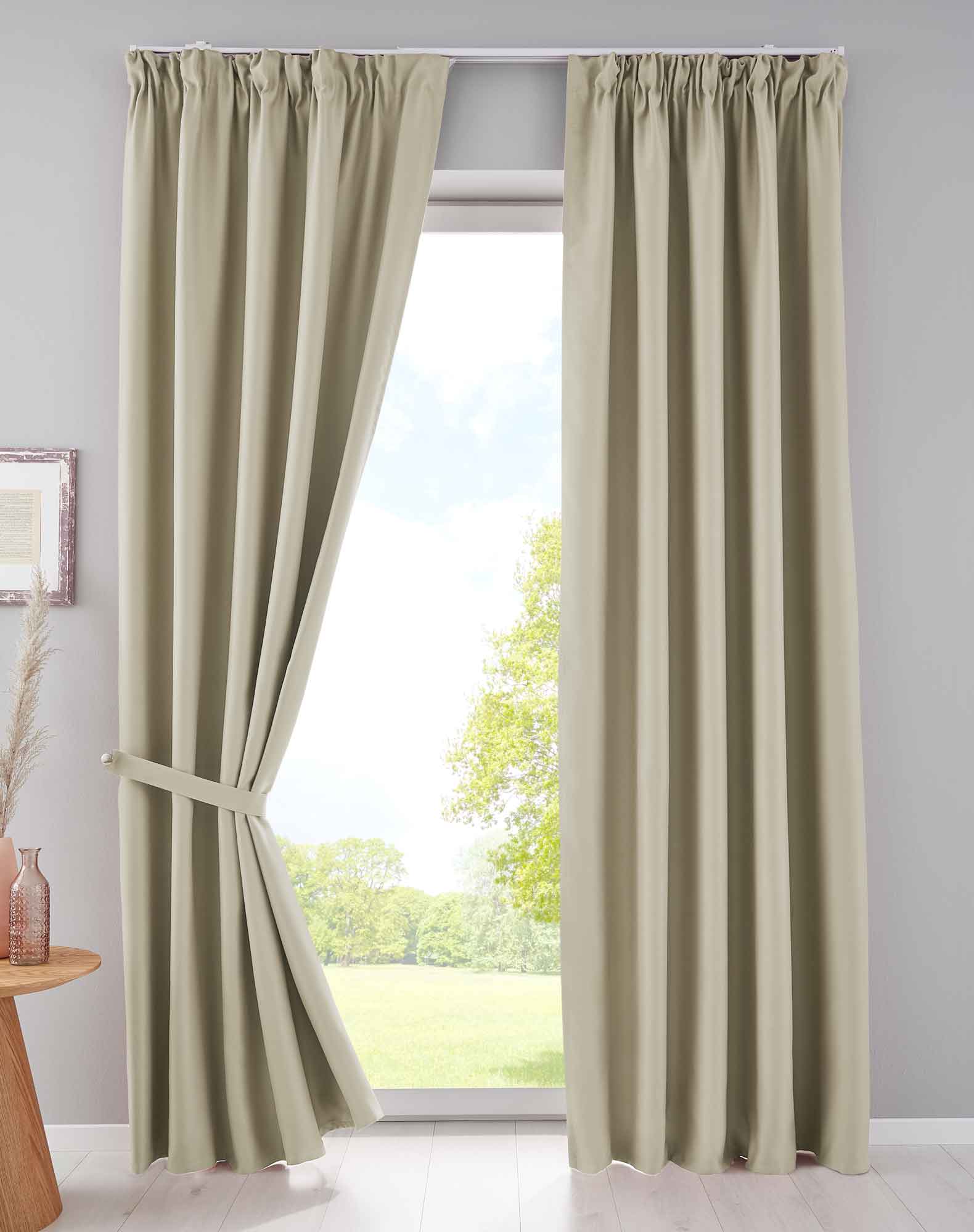 2er Set Verdunkelungsvorhänge Blickdicht »NewYork« verdeckte Schlaufen Thermo-Gardine Blackout schalldämmend Kräuselband 202020610-2 Beige HxB 245x140 cm Vorhang Set 202020610-2beige_fad7151b-a0d1-49bf-8569-1c8d597e915e | Gardinenbox.de