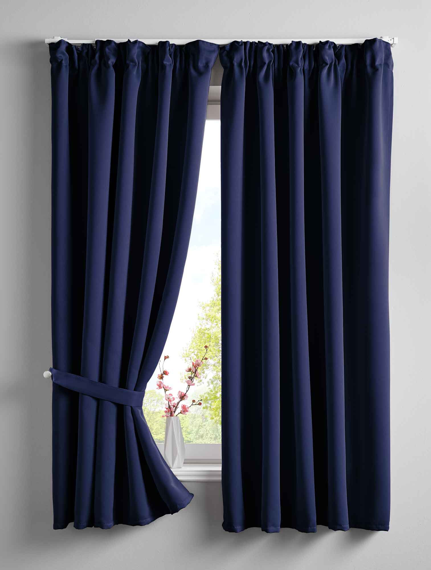 2er Set Verdunkelungsvorhänge Blickdicht »NewYork« verdeckte Schlaufen Thermo-Gardine Blackout schalldämmend Kräuselband 202020610-2 Blau HxB 160x140 cm Vorhang Set 202020610-2blau-160 | Gardinenbox.de