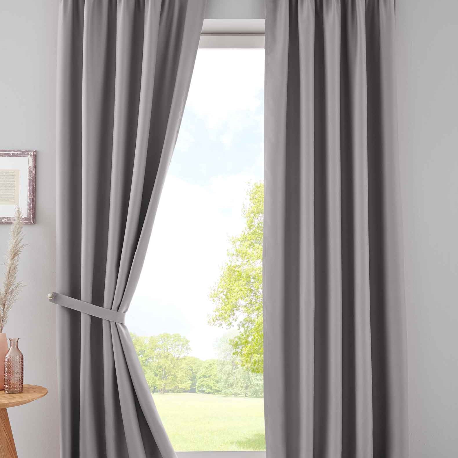 2er Set Verdunkelungsvorhänge Blickdicht »NewYork« verdeckte Schlaufen Thermo-Gardine Blackout schalldämmend Kräuselband 202020610-2 Grau HxB 225x295 cm Vorhang Set 202020610-2grau | Gardinenbox.de