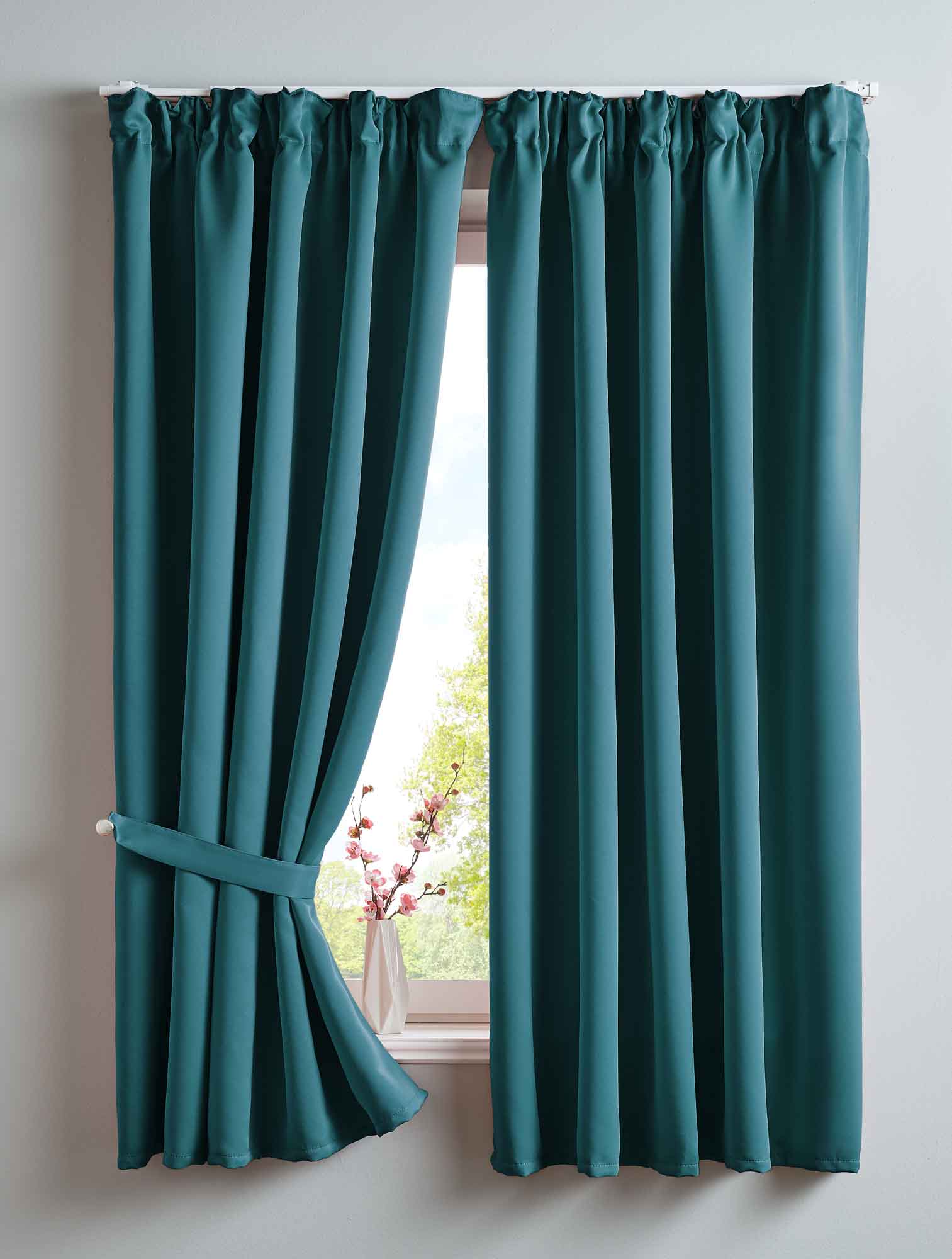 2er Set Verdunkelungsvorhänge Blickdicht »NewYork« verdeckte Schlaufen Thermo-Gardine Blackout schalldämmend Kräuselband 202020610-2 Petrol HxB 160x140 cm Vorhang Set 202020610-2petrol-160 | Gardinenbox.de