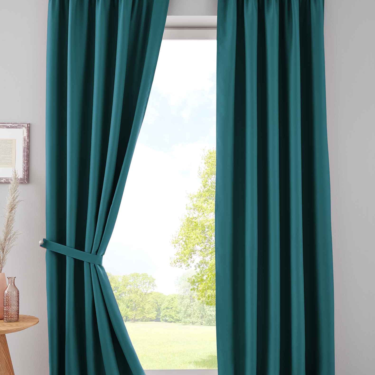 2er Set Verdunkelungsvorhänge Blickdicht »NewYork« verdeckte Schlaufen Thermo-Gardine Blackout schalldämmend Kräuselband 202020610-2 Petrol HxB 225x295 cm Vorhang Set 202020610-2petrol | Gardinenbox.de