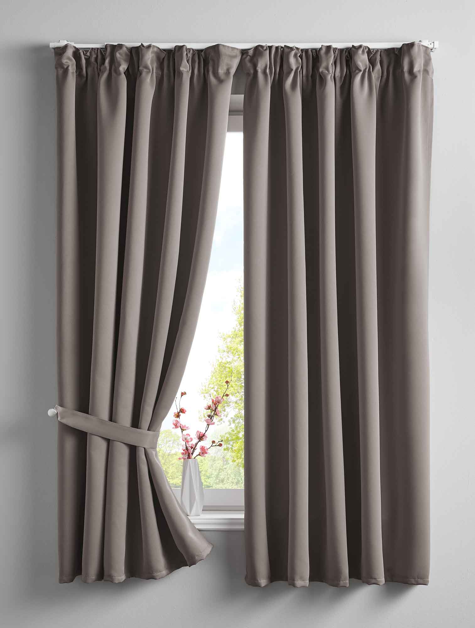 2er Set Verdunkelungsvorhänge Blickdicht »NewYork« verdeckte Schlaufen Thermo-Gardine Blackout schalldämmend Kräuselband 202020610-2 Taupe HxB 160x140 cm Vorhang Set 202020610-2taupe-160 | Gardinenbox.de