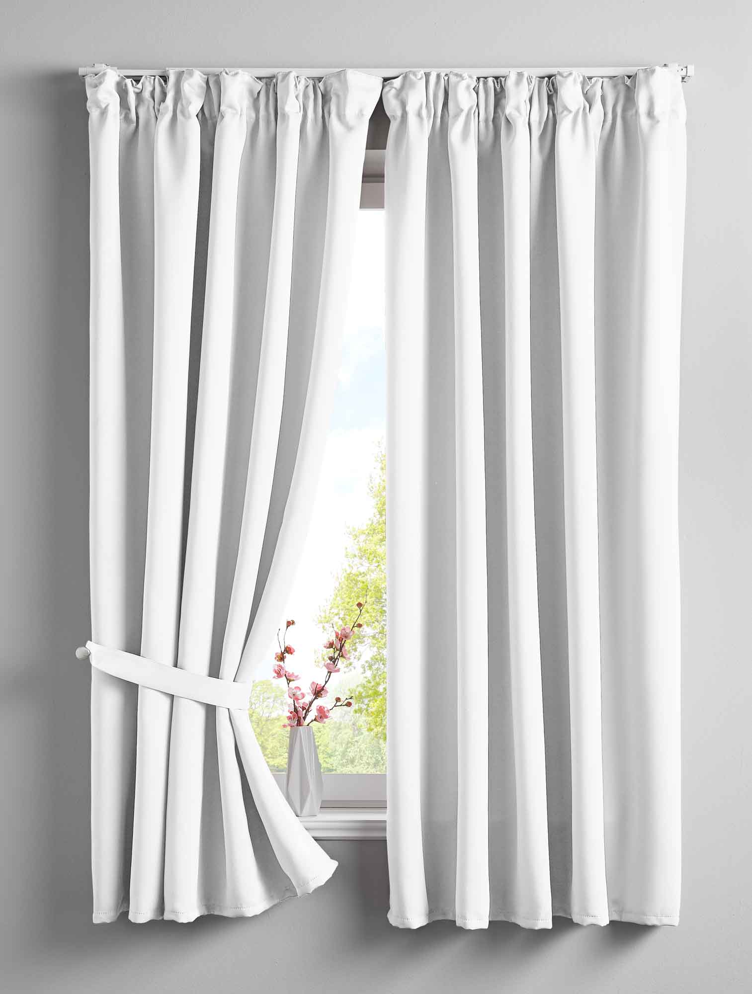 2er Set Verdunkelungsvorhänge Blickdicht »NewYork« verdeckte Schlaufen Thermo-Gardine Blackout schalldämmend Kräuselband 202020610-2 Weiß HxB 160x140 cm Vorhang Set 202020610-2weiss-160 | Gardinenbox.de