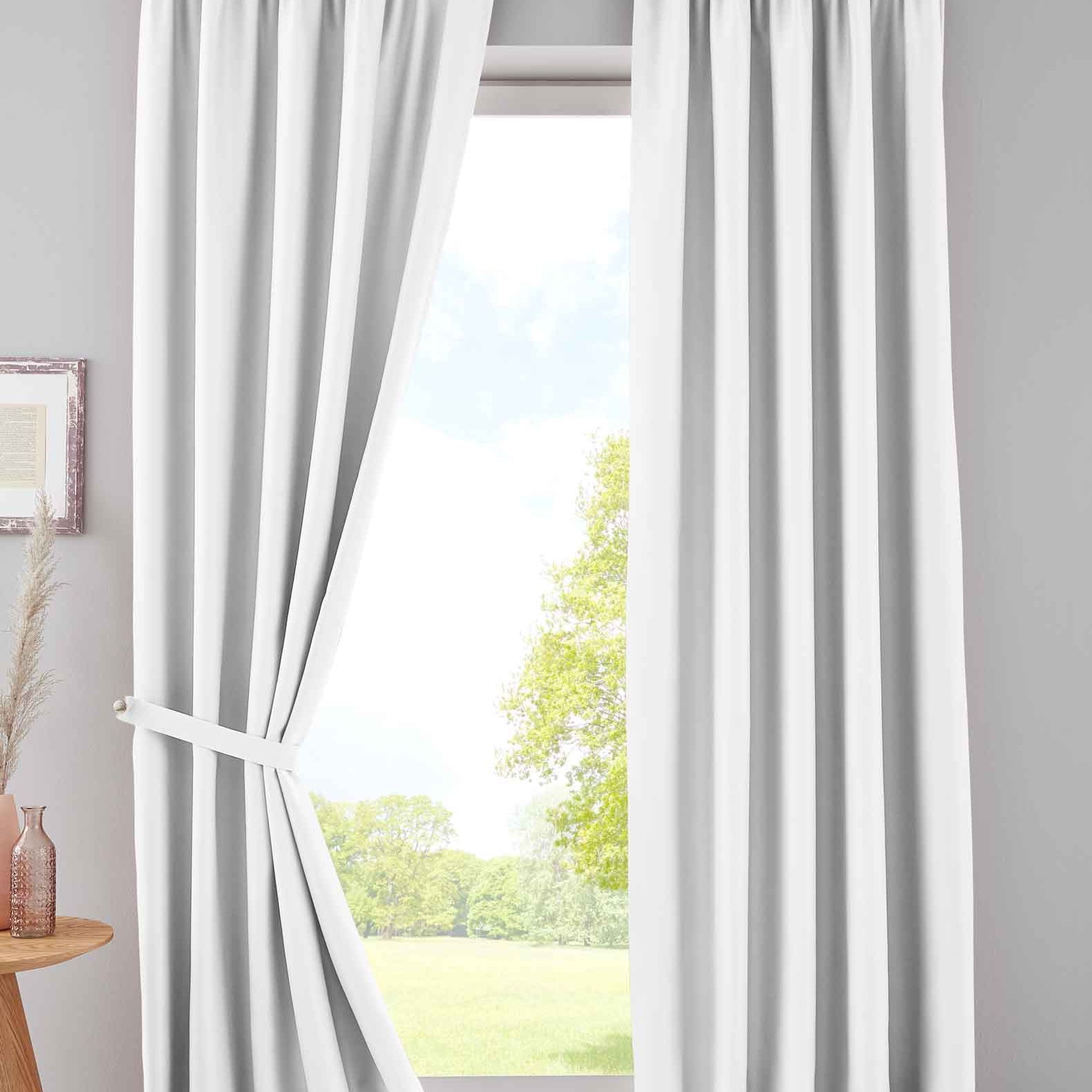 2er Set Verdunkelungsvorhänge Blickdicht »NewYork« verdeckte Schlaufen Thermo-Gardine Blackout schalldämmend Kräuselband 202020610-2 Weiß HxB 225x295 cm Vorhang Set 202020610-2weiss | Gardinenbox.de