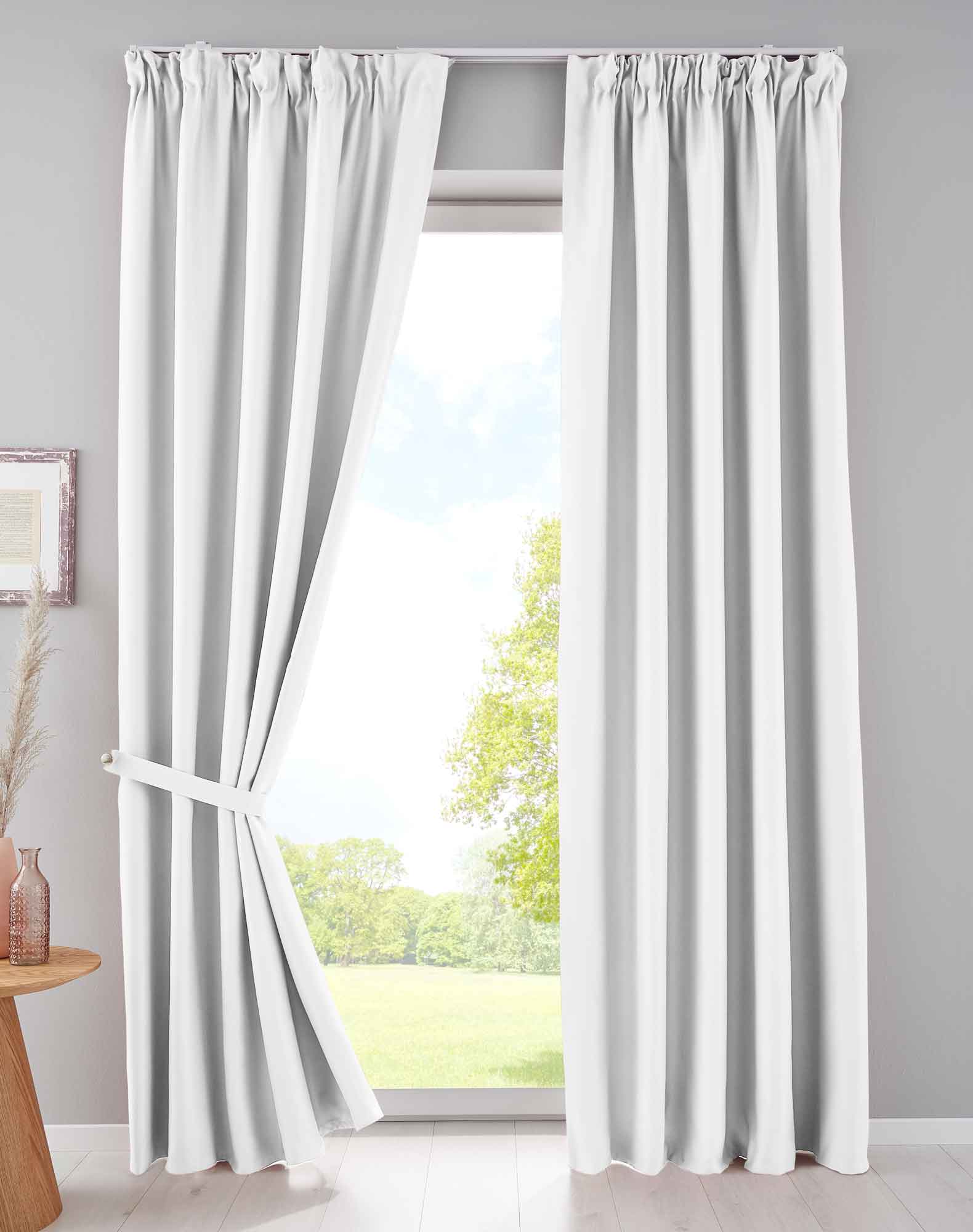 2er Set Verdunkelungsvorhänge Blickdicht »NewYork« verdeckte Schlaufen Thermo-Gardine Blackout schalldämmend Kräuselband 202020610-2 Weiß HxB 225x140 cm Vorhang Set 202020610-2weiss_2f32186e-2a85-4739-a8ac-68aac03ebff9 | Gardinenbox.de