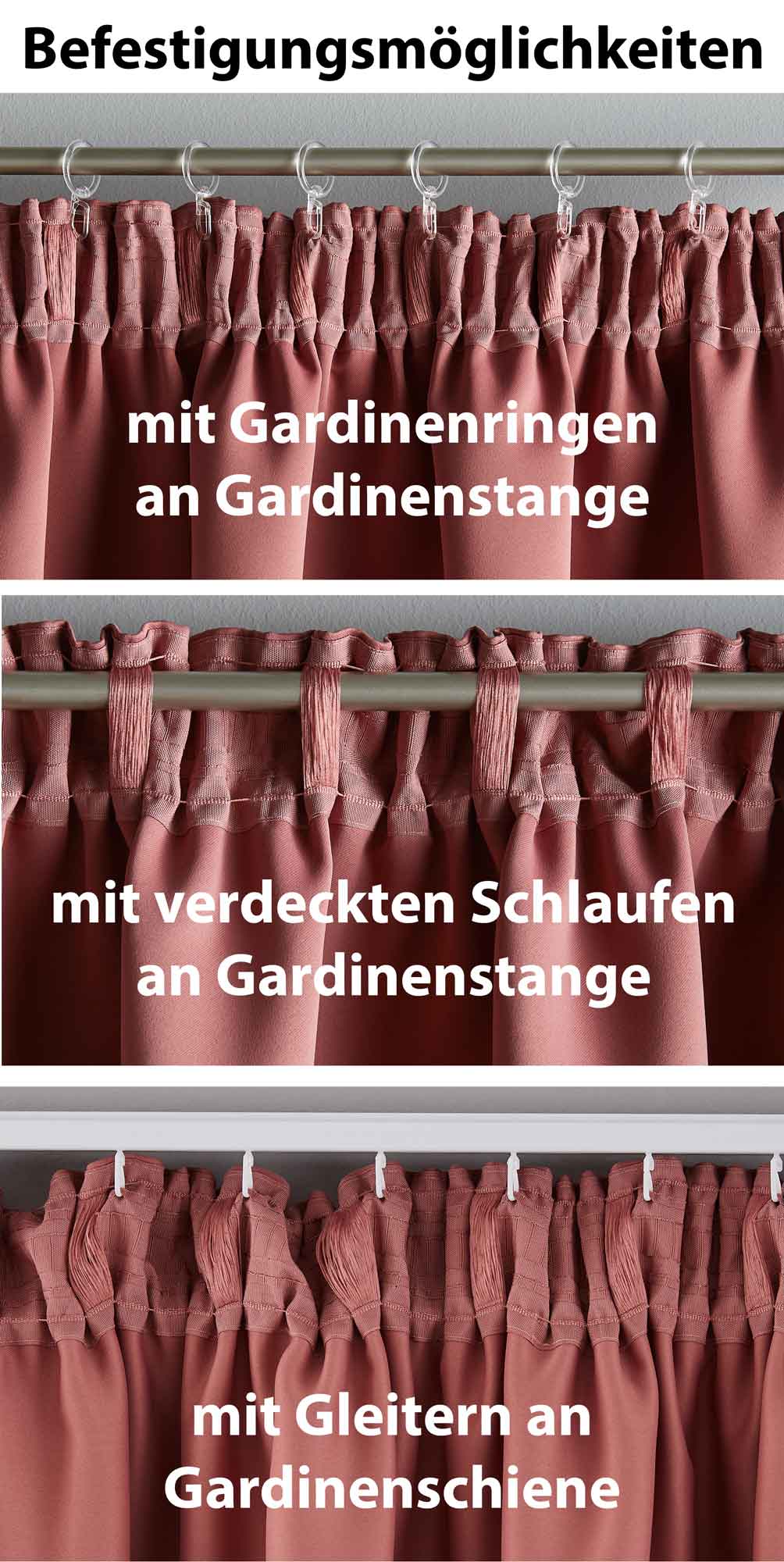Vorhang Blickdicht »NewYork« verdeckte Schlaufen 1er-Pack Thermo-Gardine Verdunkelungsvorhang Blackout schalldämmend Kräuselband Raffhalter 202020610 Vorhang 202020610-befestigung_altrosa_8d664151-815c-4a74-8a26-0a06e9669dc4 | Gardinenbox.de
