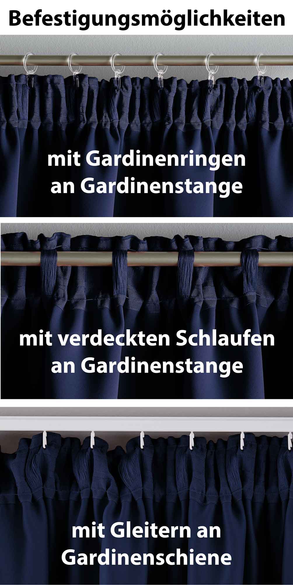 2er Set Verdunkelungsvorhänge Blickdicht »NewYork« verdeckte Schlaufen Thermo-Gardine Blackout schalldämmend Kräuselband 202020610-2 Vorhang Set 202020610-befestigung_blau | Gardinenbox.de