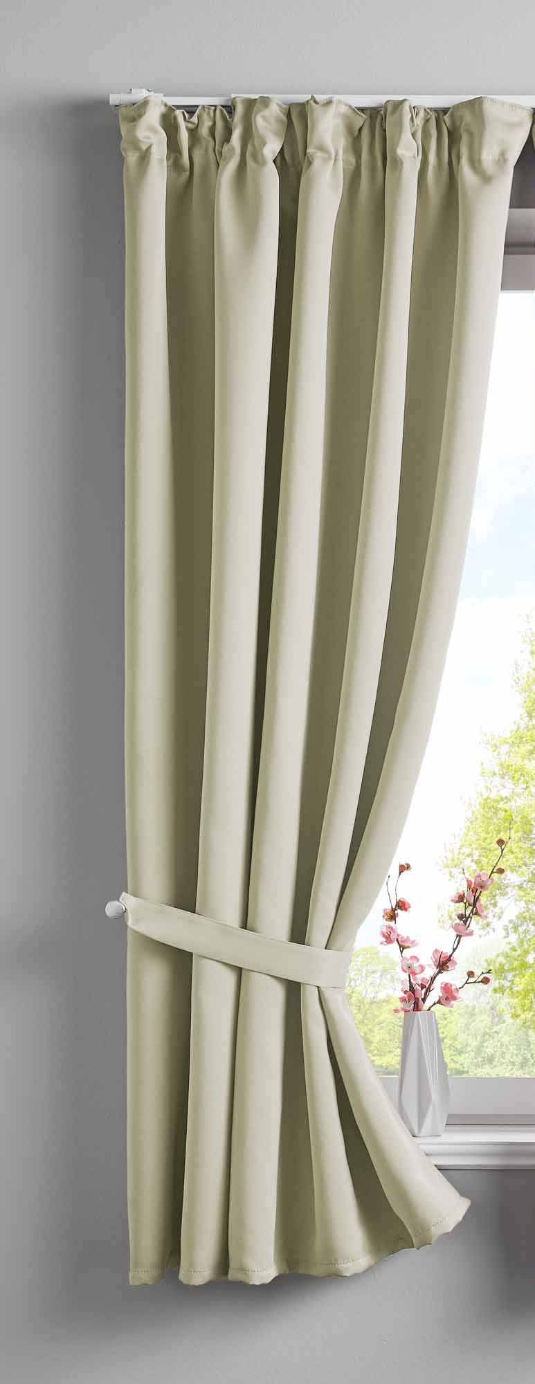 Vorhang Blickdicht »NewYork« verdeckte Schlaufen 1er-Pack Thermo-Gardine Verdunkelungsvorhang Blackout schalldämmend Kräuselband Raffhalter 202020610 Beige HxB 160x140 cm Vorhang 202020610beige-160 | Gardinenbox.de