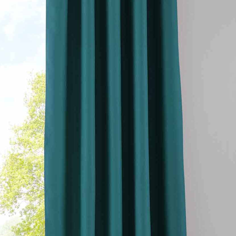 Vorhang Blickdicht »NewYork« verdeckte Schlaufen 1er-Pack Thermo-Gardine Verdunkelungsvorhang Blackout schalldämmend Kräuselband Raffhalter 202020610 Petrol HxB 245x295 cm Vorhang 202020610petrol | Gardinenbox.de