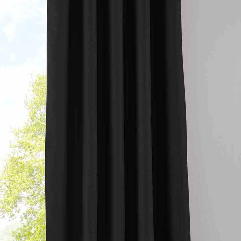 Vorhang Blickdicht »NewYork« verdeckte Schlaufen 1er-Pack Thermo-Gardine Verdunkelungsvorhang Blackout schalldämmend Kräuselband Raffhalter 202020610 Schwarz HxB 245x295 cm Vorhang 202020610schwarz | Gardinenbox.de