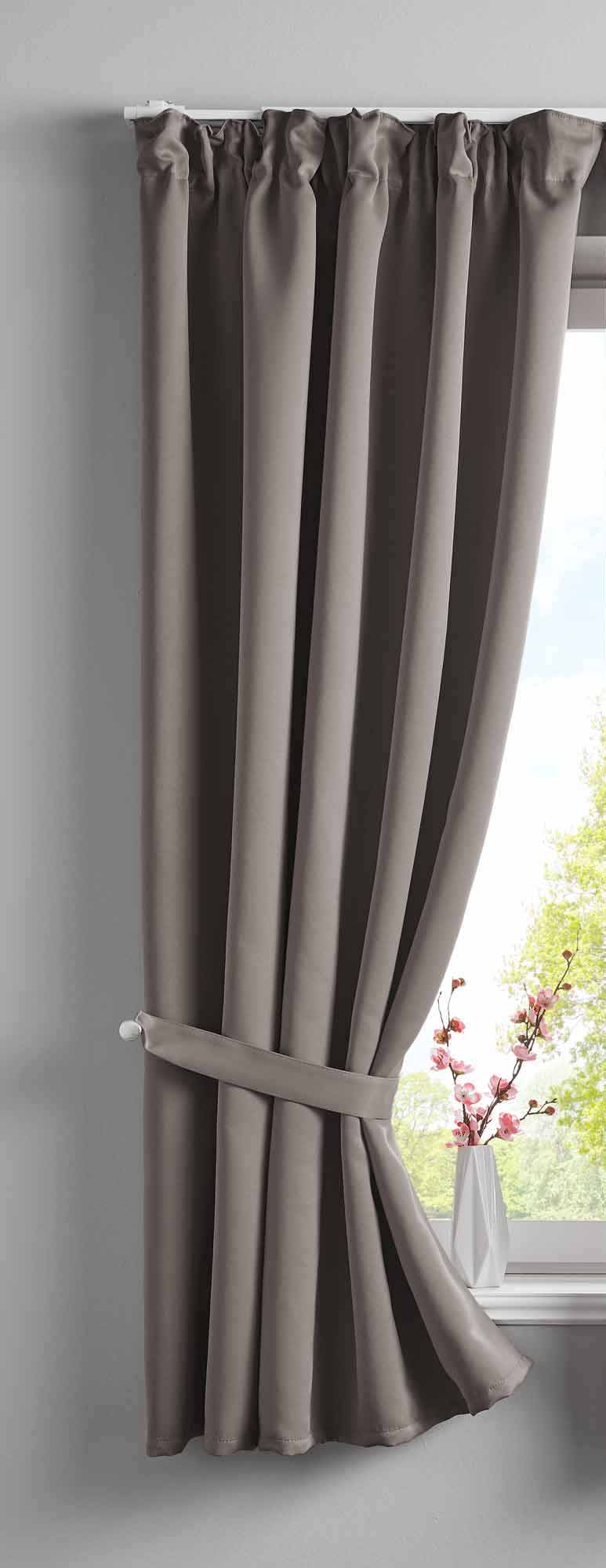 Vorhang Blickdicht »NewYork« verdeckte Schlaufen 1er-Pack Thermo-Gardine Verdunkelungsvorhang Blackout schalldämmend Kräuselband Raffhalter 202020610 Taupe HxB 160x140 cm Vorhang 202020610taupe-160 | Gardinenbox.de