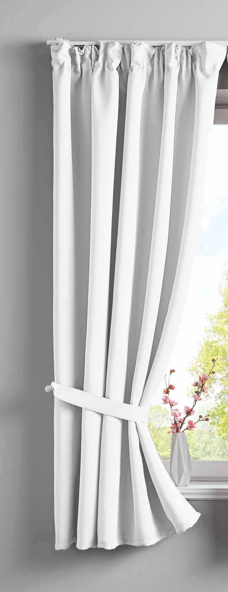 Vorhang Blickdicht »NewYork« verdeckte Schlaufen 1er-Pack Thermo-Gardine Verdunkelungsvorhang Blackout schalldämmend Kräuselband Raffhalter 202020610 Weiß HxB 160x140 cm Vorhang 202020610weiss-160 | Gardinenbox.de