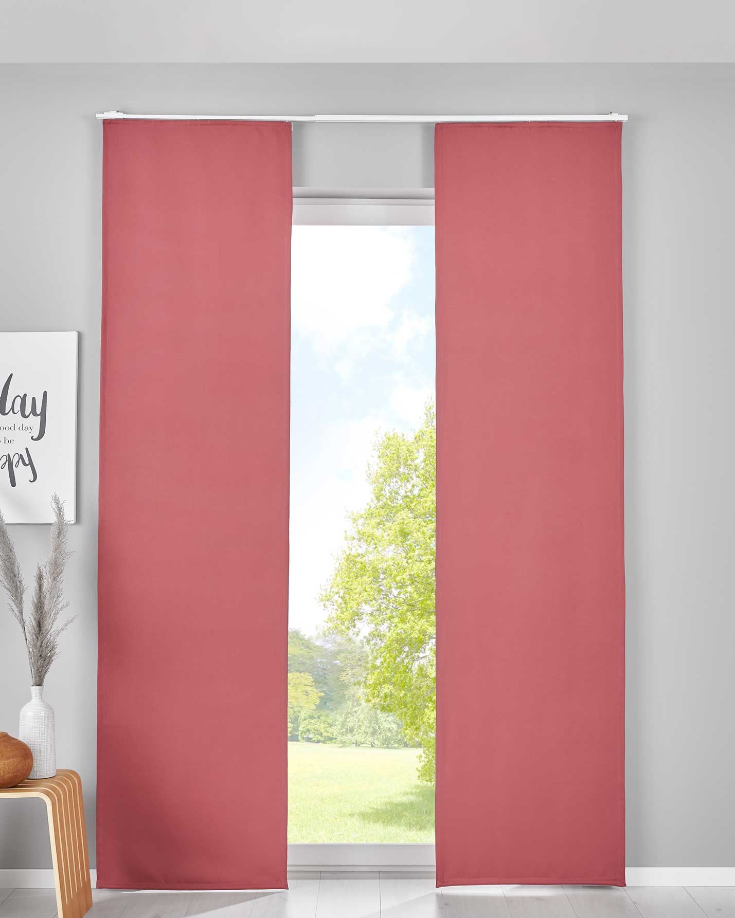 2er Set Verdunkelung Schiebegardinen »NewYork« Flächenvorhänge Paneelwagen Blickdicht Thermo-Schiebevorhang 202020680-2 Altrosa HxB 245x60 cm Schiebegardine 202020680-2altrosa | Gardinenbox.de
