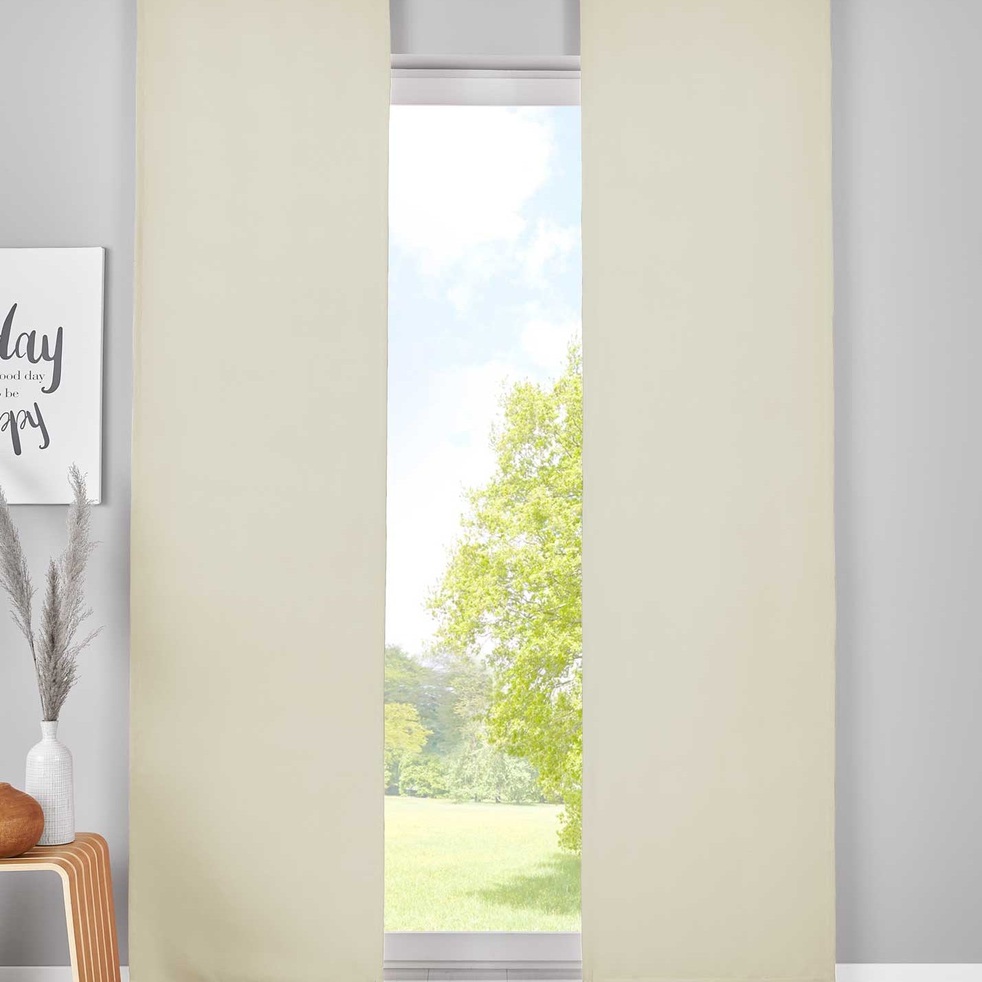 2er Set Verdunkelung Schiebegardinen »NewYork« Flächenvorhänge Paneelwagen Blickdicht Thermo-Schiebevorhang 202020680-2 Beige HxB 245x60 cm Schiebegardine 202020680-2beige | Gardinenbox.de