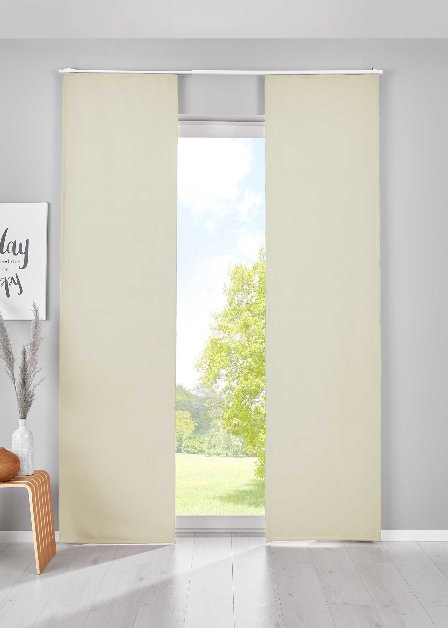 2er Set Verdunkelung Schiebegardinen »NewYork« Flächenvorhänge Paneelwagen Blickdicht Thermo-Schiebevorhang 202020680-2 Beige HxB 145x60 cm Schiebegardine 202020680-2beige_973e4264-b954-4735-8215-af21fd2c7089 | Gardinenbox.de