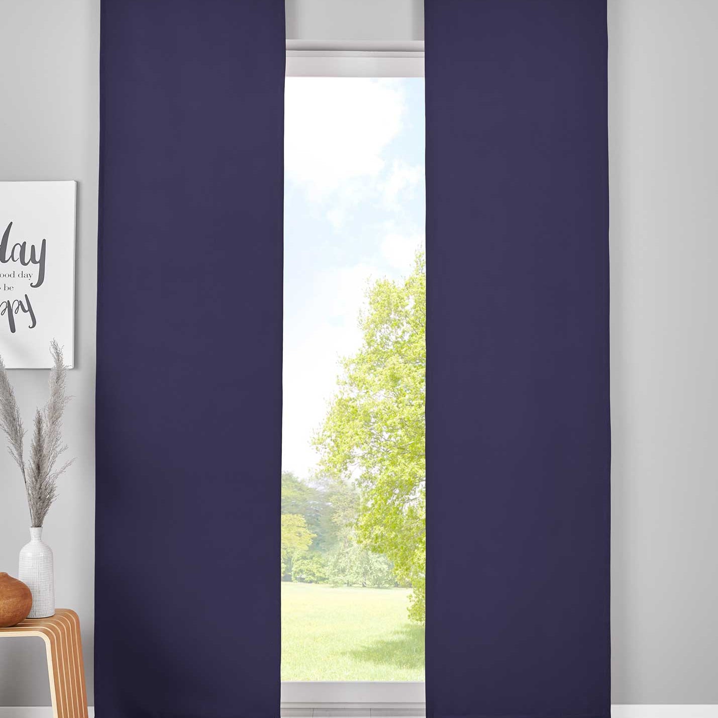 2er Set Verdunkelung Schiebegardinen »NewYork« Flächenvorhänge Paneelwagen Blickdicht Thermo-Schiebevorhang 202020680-2 Blau HxB 245x60 cm Schiebegardine 202020680-2blau | Gardinenbox.de