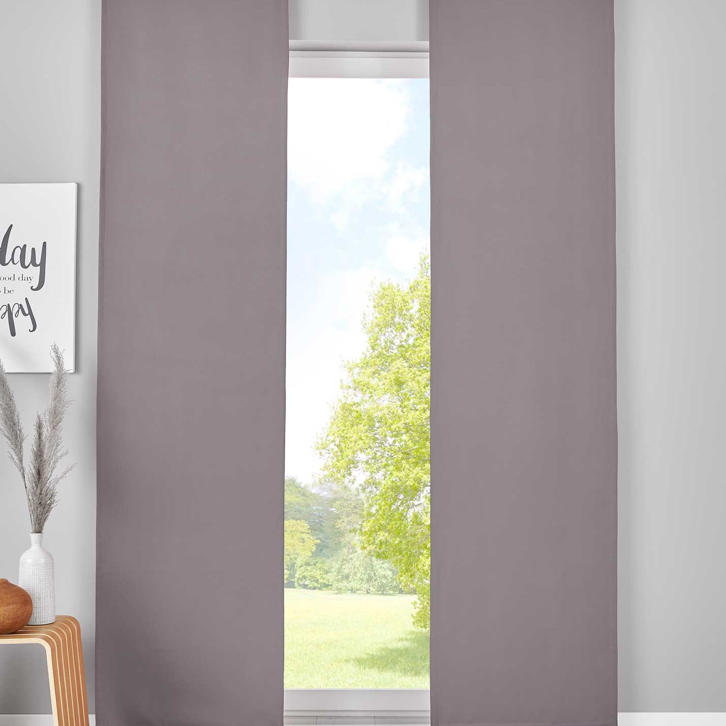 2er Set Verdunkelung Schiebegardinen »NewYork« Flächenvorhänge Paneelwagen Blickdicht Thermo-Schiebevorhang 202020680-2 Dunkelgrau HxB 245x60 cm Schiebegardine 202020680-2dunkelgrau | Gardinenbox.de