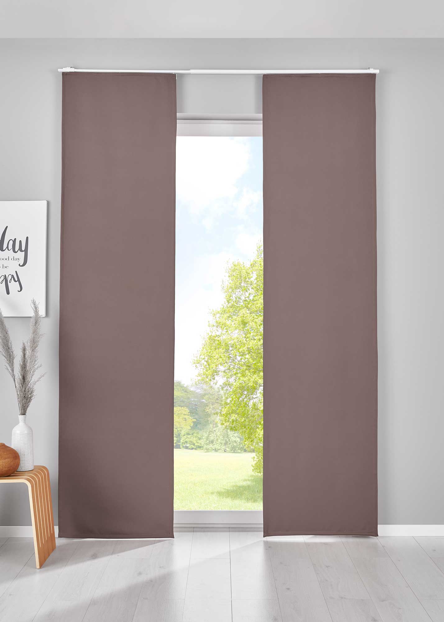 2er Set Verdunkelung Schiebegardinen »NewYork« Flächenvorhänge Paneelwagen Blickdicht Thermo-Schiebevorhang 202020680-2 Taupe HxB 225x60 cm Schiebegardine 202020680-2taupe_099a3dd3-fb7d-402a-a45c-0ba0992cc68b | Gardinenbox.de