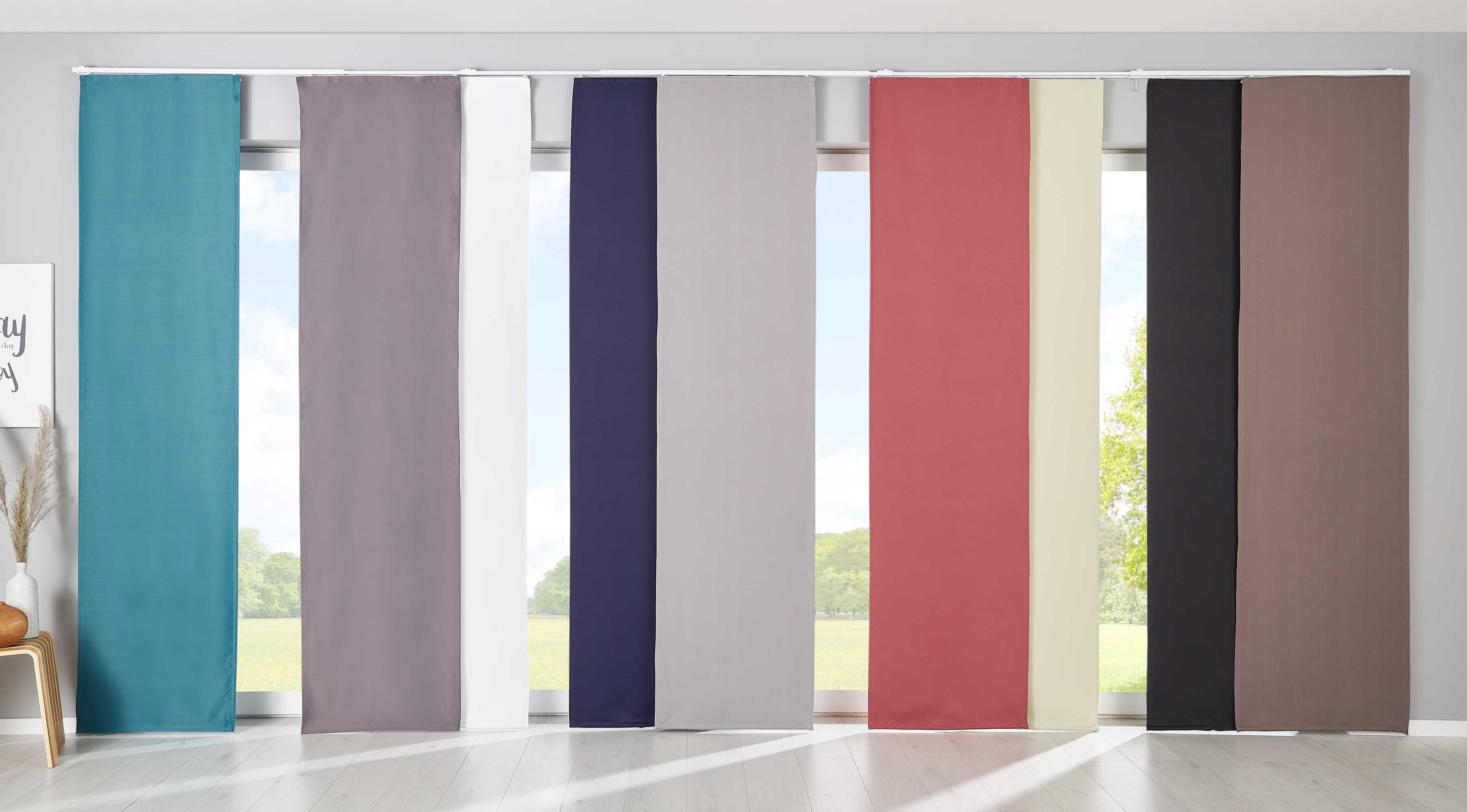 2er Set Verdunkelung Schiebegardinen »NewYork« Flächenvorhänge Paneelwagen Blickdicht Thermo-Schiebevorhang 202020680-2 Schiebegardine 202020680-2var | Gardinenbox.de