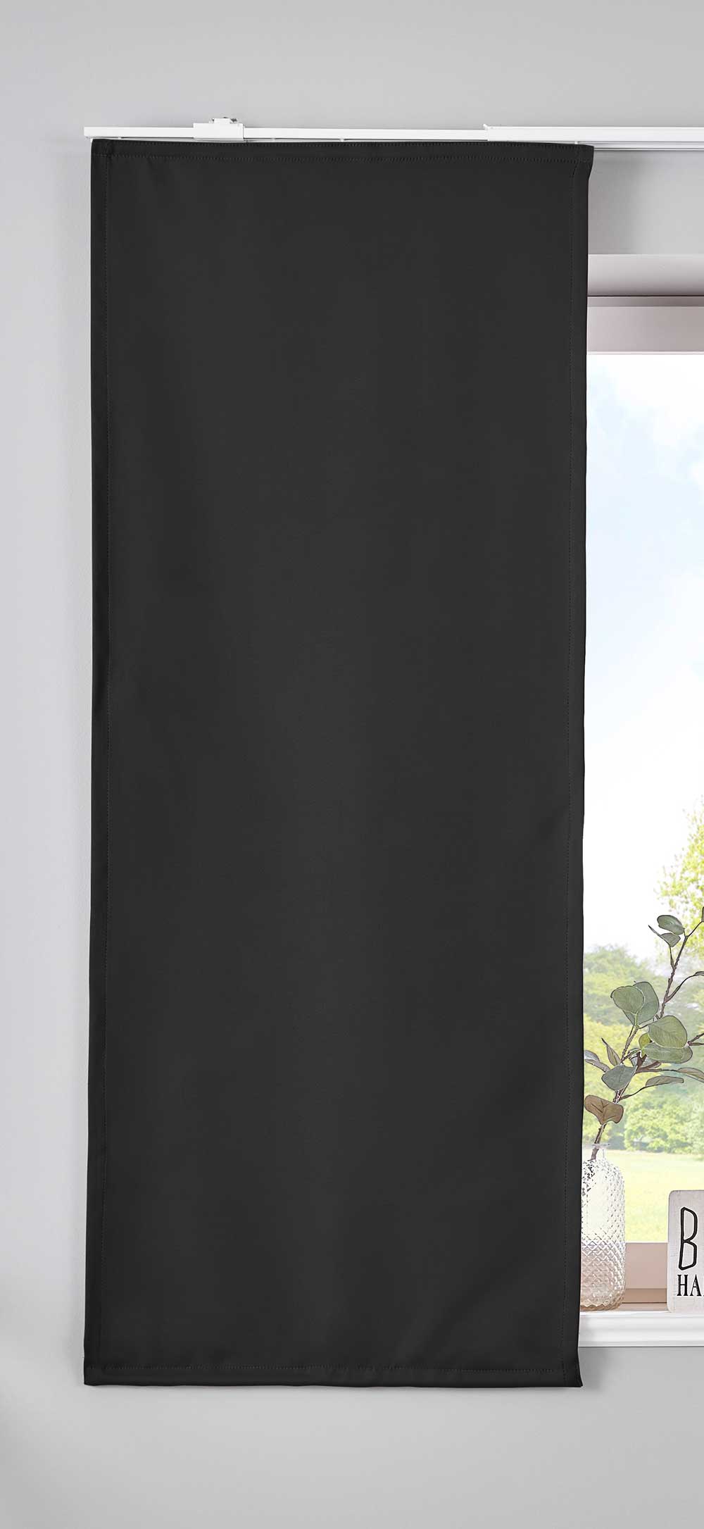 Verdunkelung Schiebegardine »NewYork« Flächenvorhang Paneelwagen Blickdicht Thermo-Schiebevorhang 202020680 Schwarz HxB 145x60 cm Schiebegardine 202020680schwarz-145 | Gardinenbox.de