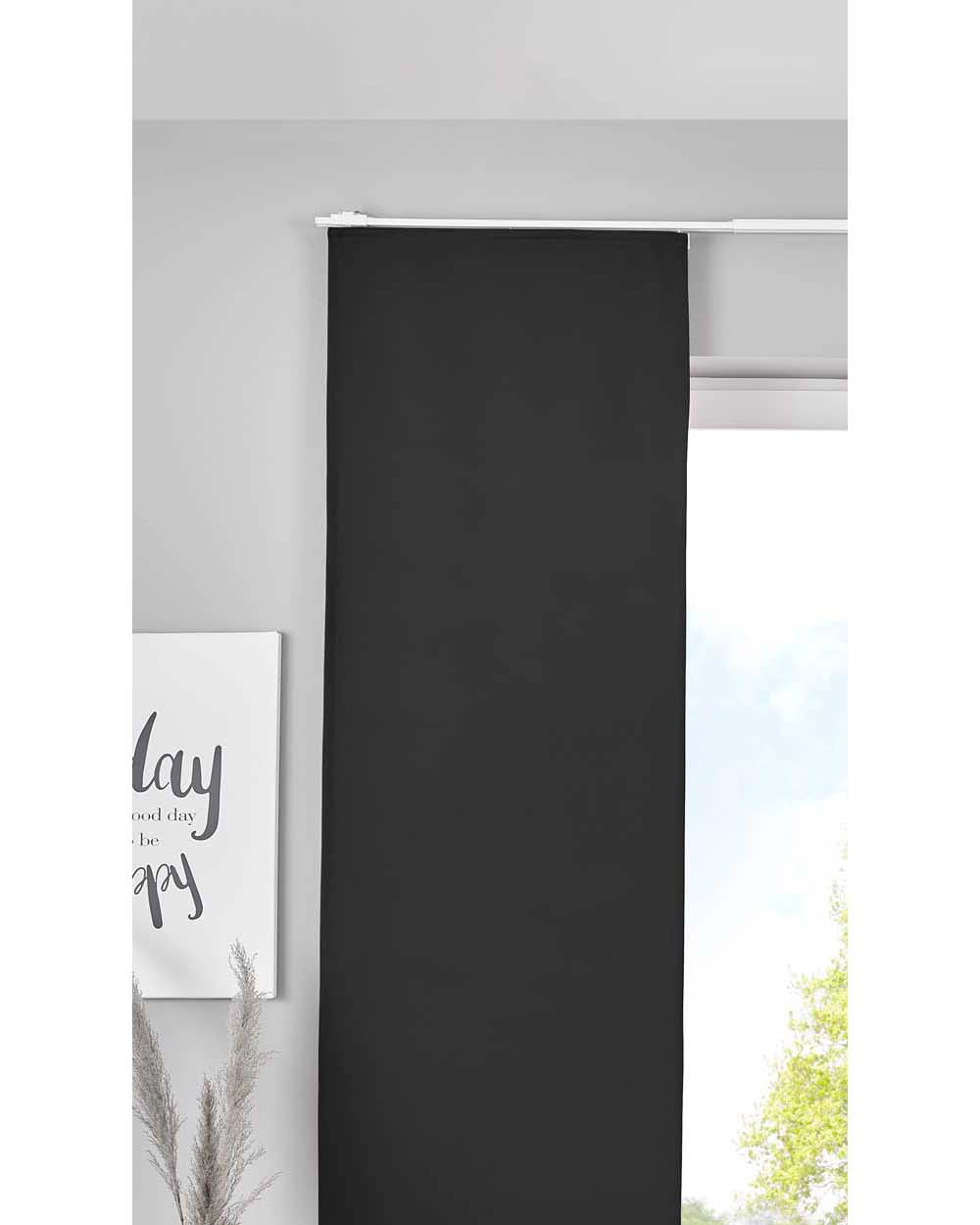 Verdunkelung Schiebegardine »NewYork« Flächenvorhang Paneelwagen Blickdicht Thermo-Schiebevorhang 202020680 Schwarz HxB 225x60 cm Schiebegardine 202020680schwarz | Gardinenbox.de