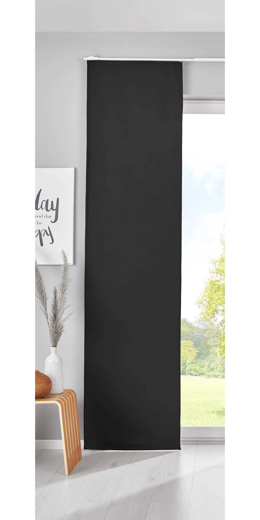 Verdunkelung Schiebegardine »NewYork« Flächenvorhang Paneelwagen Blickdicht Thermo-Schiebevorhang 202020680 Schwarz HxB 225x60 cm Schiebegardine 202020680schwarz | Gardinenbox.de