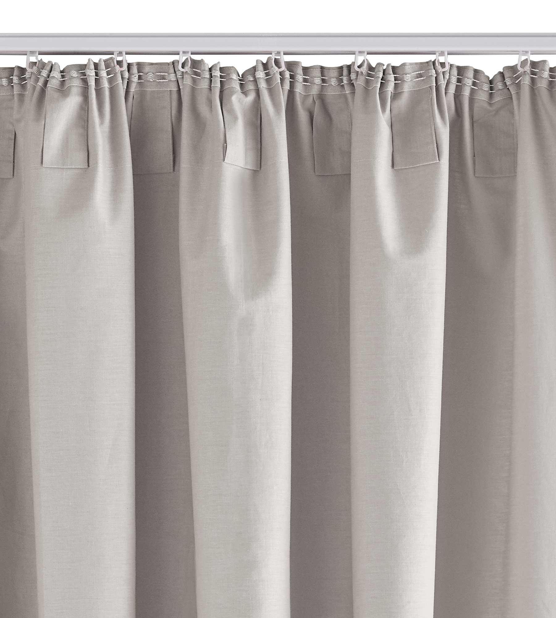 2er Set Bio Organic Vorhänge »Bremen« Reine Bio Baumwolle Blickdicht Gardinen Verdeckte Schlaufen Gardinenband Pflegeleicht 202088 Vorhang Set 202088_schiene_stein | Gardinenbox.de