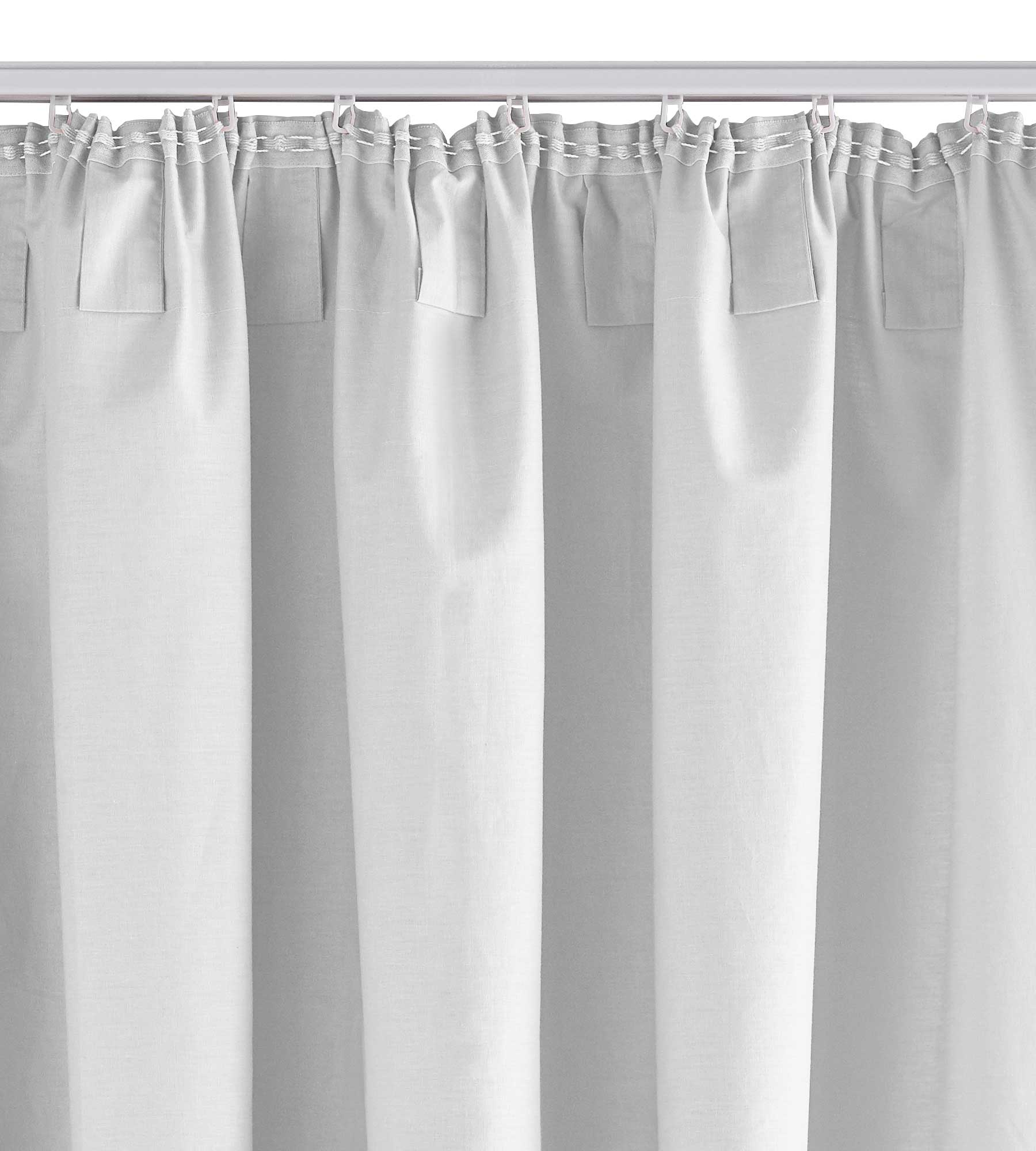 2er Set Bio Organic Vorhänge »Bremen« Reine Bio Baumwolle Blickdicht Gardinen Verdeckte Schlaufen Gardinenband Pflegeleicht 202088 Vorhang Set 202088_schiene_weiss | Gardinenbox.de