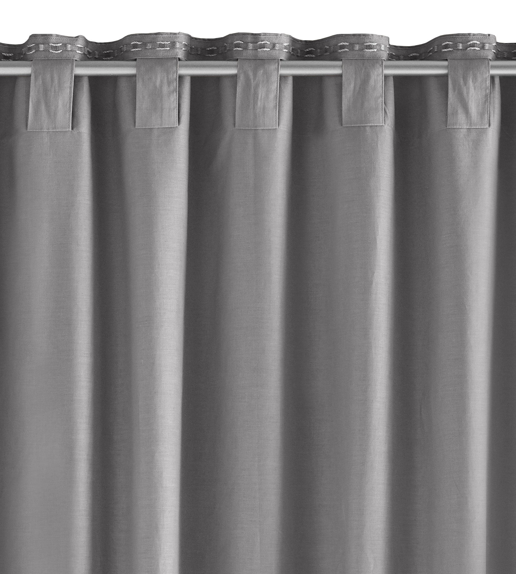 2er Set Bio Organic Vorhänge »Bremen« Reine Bio Baumwolle Blickdicht Gardinen Verdeckte Schlaufen Gardinenband Pflegeleicht 202088 Vorhang Set 202088_stange_grau | Gardinenbox.de