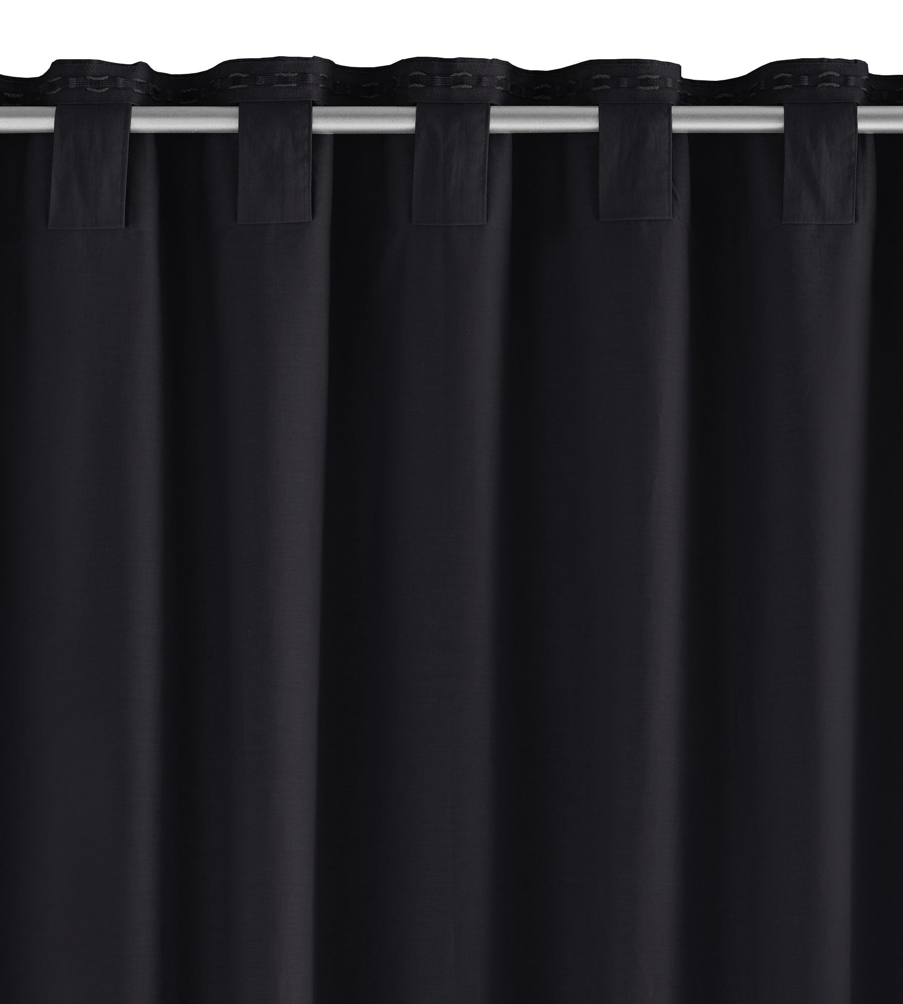 2er Set Bio Organic Vorhänge »Bremen« Reine Bio Baumwolle Blickdicht Gardinen Verdeckte Schlaufen Gardinenband Pflegeleicht 202088 Vorhang Set 202088_stange_schwarz | Gardinenbox.de