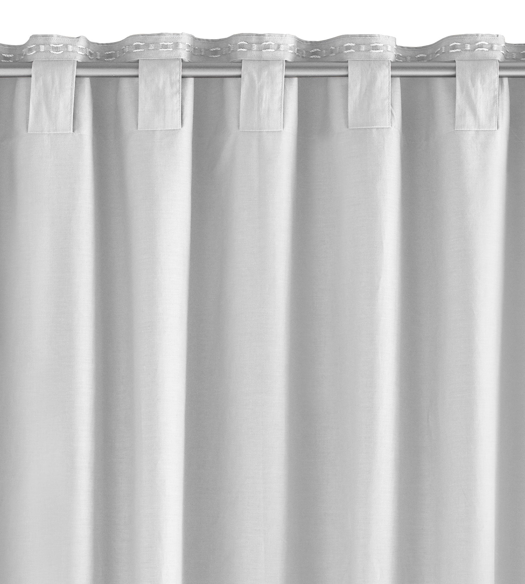 2er Set Bio Organic Vorhänge »Bremen« Reine Bio Baumwolle Blickdicht Gardinen Verdeckte Schlaufen Gardinenband Pflegeleicht 202088 Vorhang Set 202088_stange_weiss | Gardinenbox.de