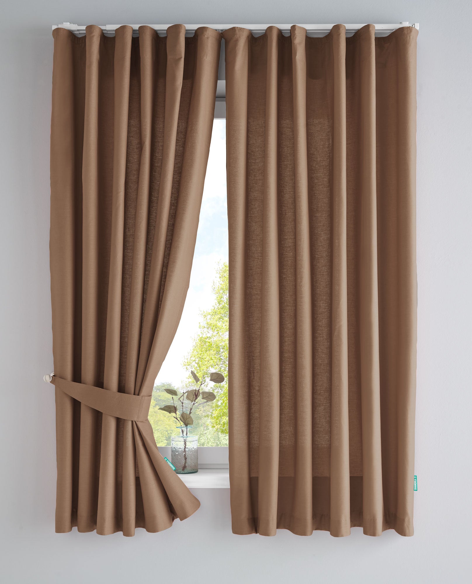 2er Set Bio Organic Vorhänge »Bremen« Reine Bio Baumwolle Blickdicht Gardinen Verdeckte Schlaufen Gardinenband Pflegeleicht 202088 Taupe HxB 160x145 cm Vorhang Set 202088taupe-160 | Gardinenbox.de