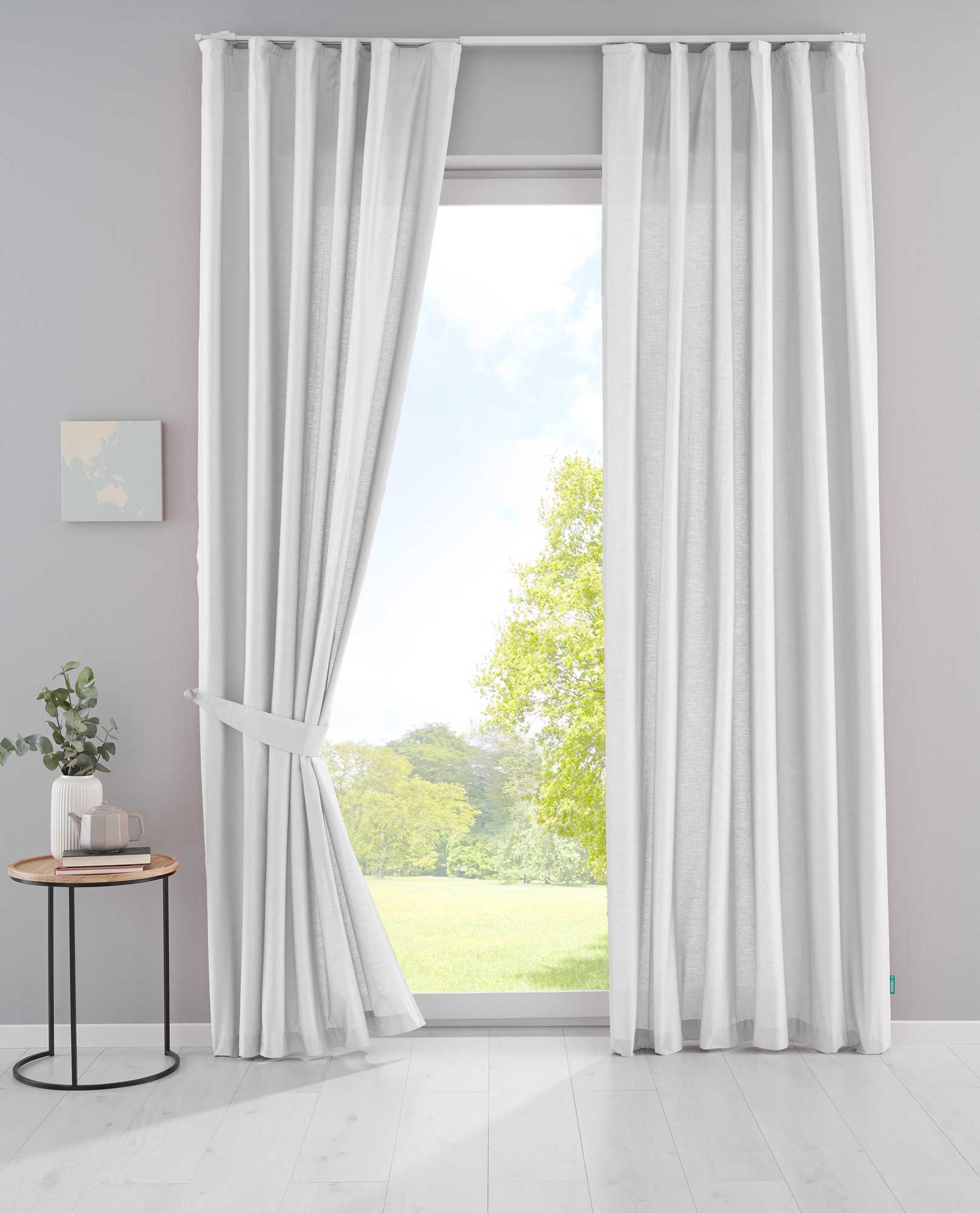 2er Set Bio Organic Vorhänge »Bremen« Reine Bio Baumwolle Blickdicht Gardinen Verdeckte Schlaufen Gardinenband Pflegeleicht 202088 Weiß HxB 250x145 cm Vorhang Set 202088weiss_513787d9-f070-4093-88f1-3cf6cd6b5a90 | Gardinenbox.de