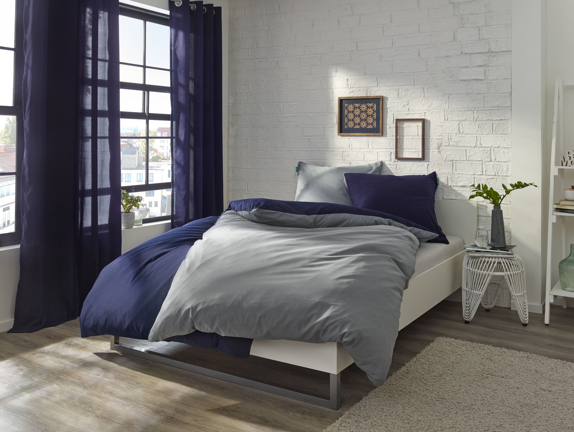 Bio Baumwolle Bettwäsche Set »Bremen« Kissenbezug Bettbezug Reißverschluss Hautfreundlich 202091 Bettwäsche 202090-202092-20405_01_11 | Gardinenbox.de