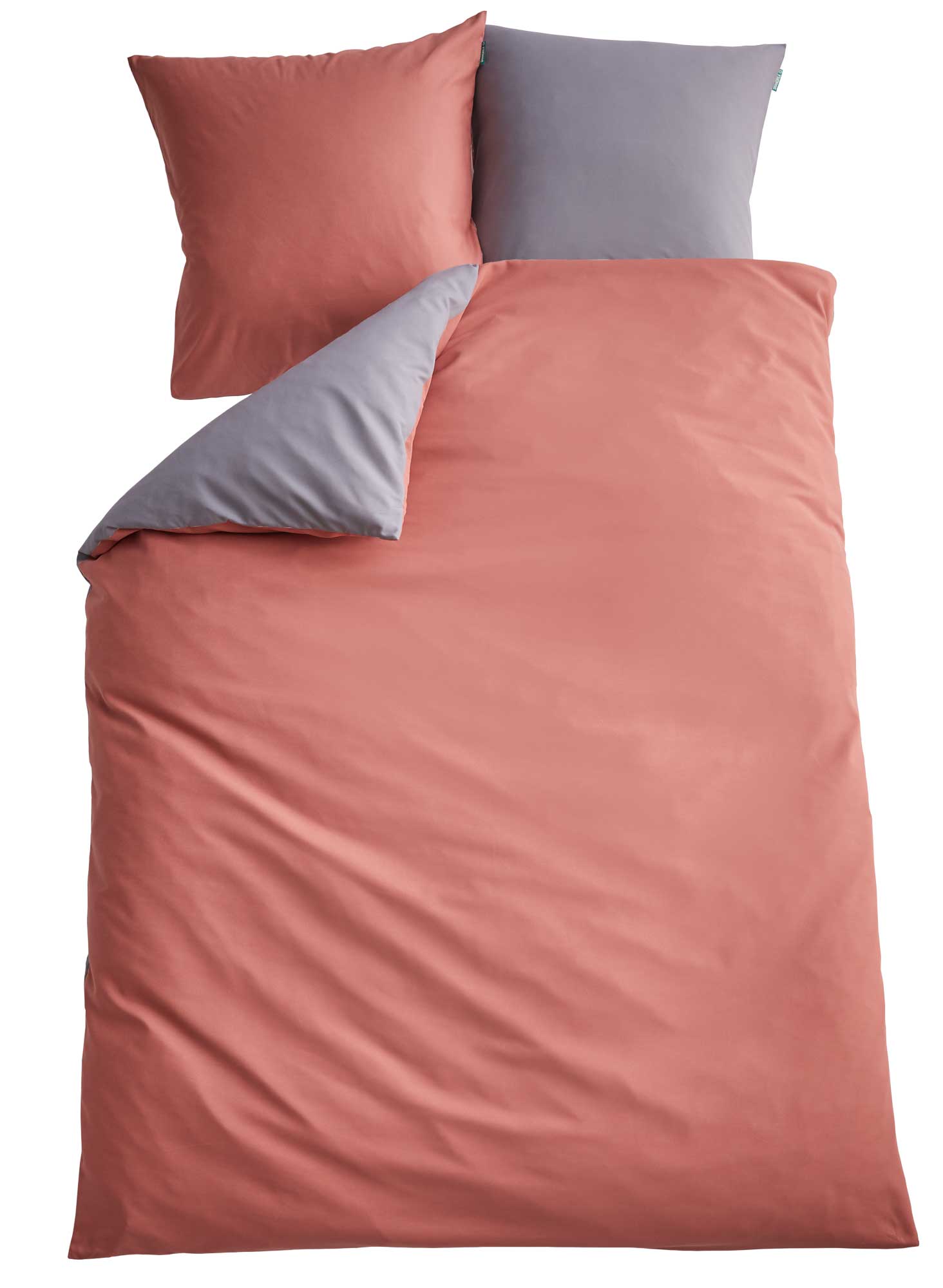 Bio Baumwolle Bettwäsche Set »Bremen« Kissenbezug Bettbezug Reißverschluss Hautfreundlich 202091 Bettwäsche 202090_altrosa_grau_2 | Gardinenbox.de