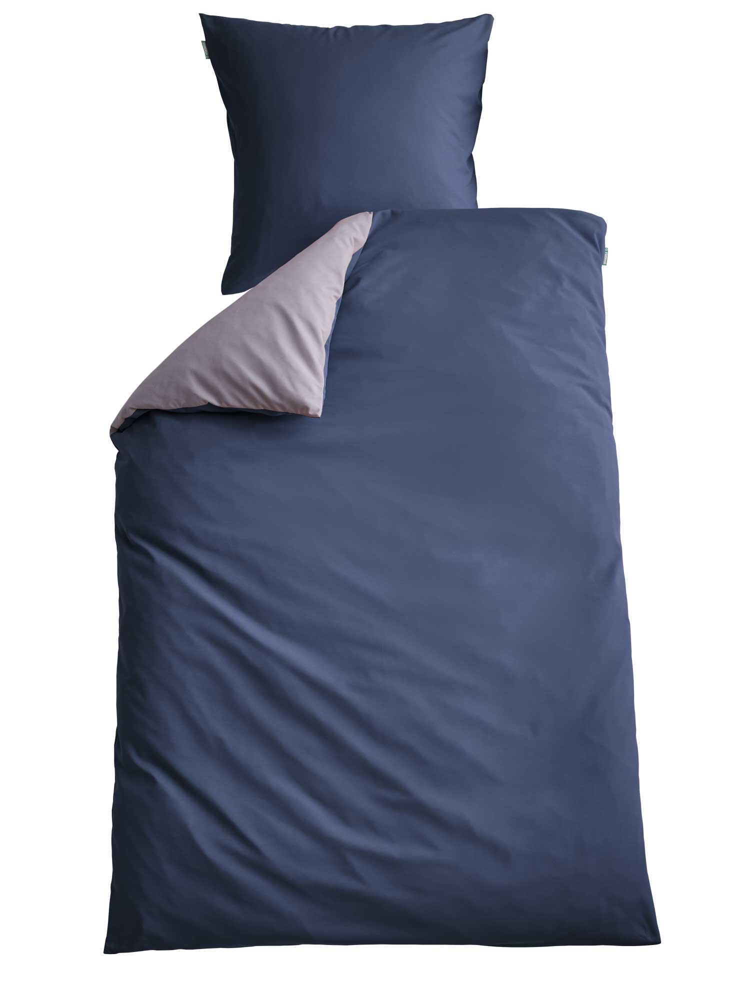 Bio Baumwolle Bettwäsche Set »Bremen« Kissenbezug Bettbezug Reißverschluss Hautfreundlich 202091 Bettwäsche 202090_dunkelblau_grau_1_3 | Gardinenbox.de