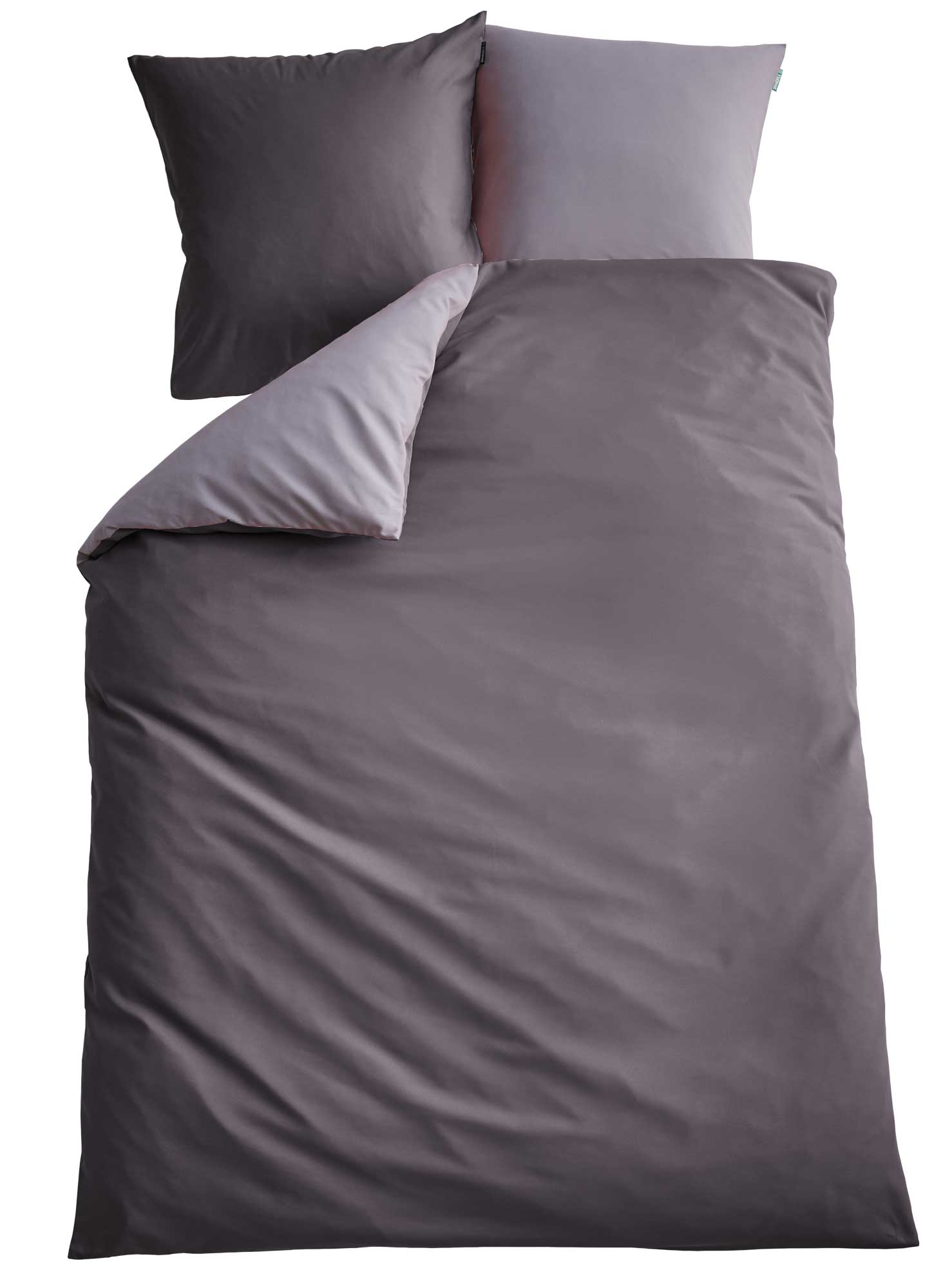 Bettwäsche Set Microsatin »Berlin« Kissenbezug Bettbezug Reißverschluss Hautfreundlich 202090 Bettwäsche 202090_dunkelgrau_grau | Gardinenbox.de