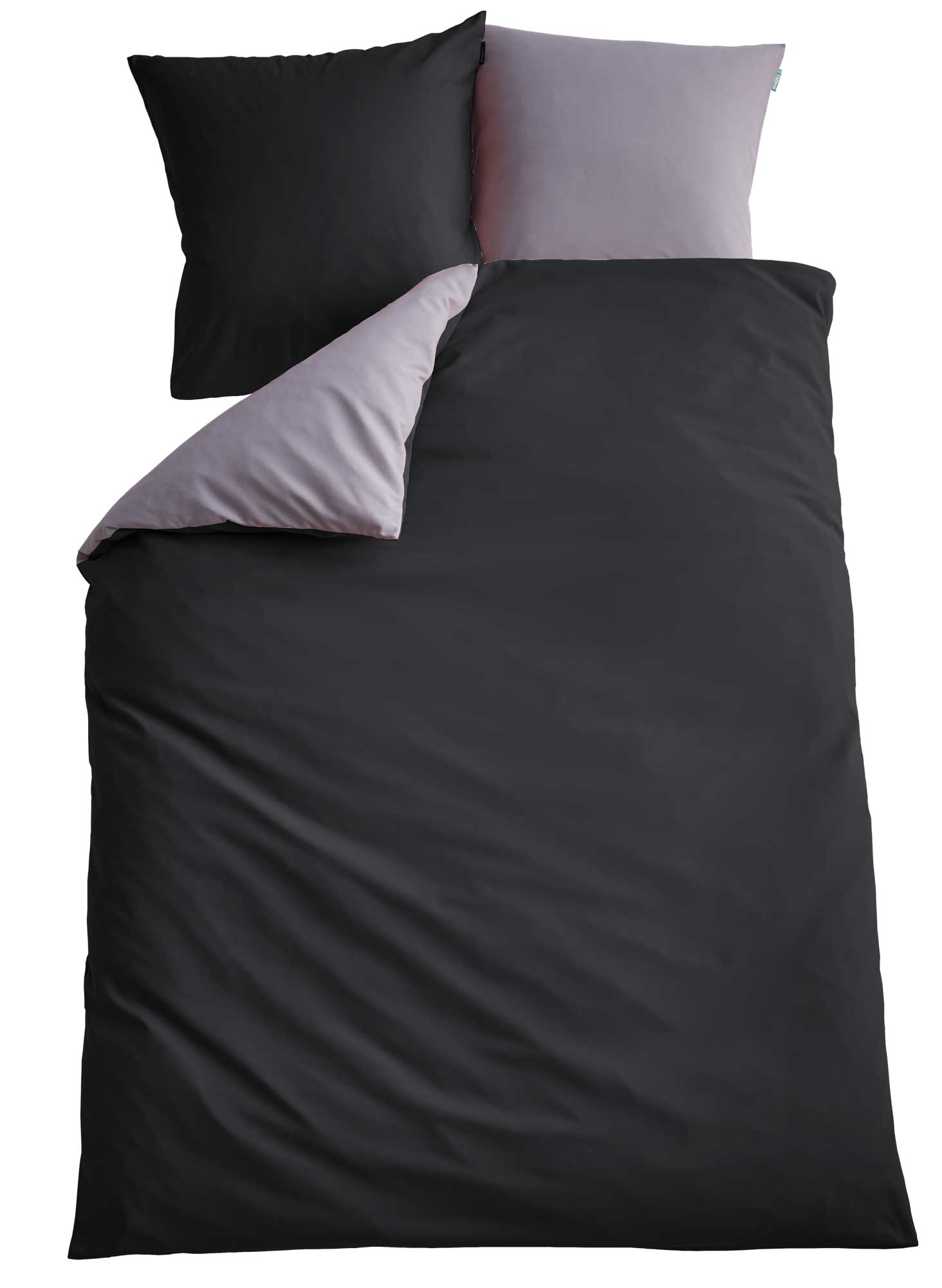 Bio Baumwolle Bettwäsche Set »Bremen« Kissenbezug Bettbezug Reißverschluss Hautfreundlich 202091 Bettwäsche 202090_schwarz_grau_2 | Gardinenbox.de