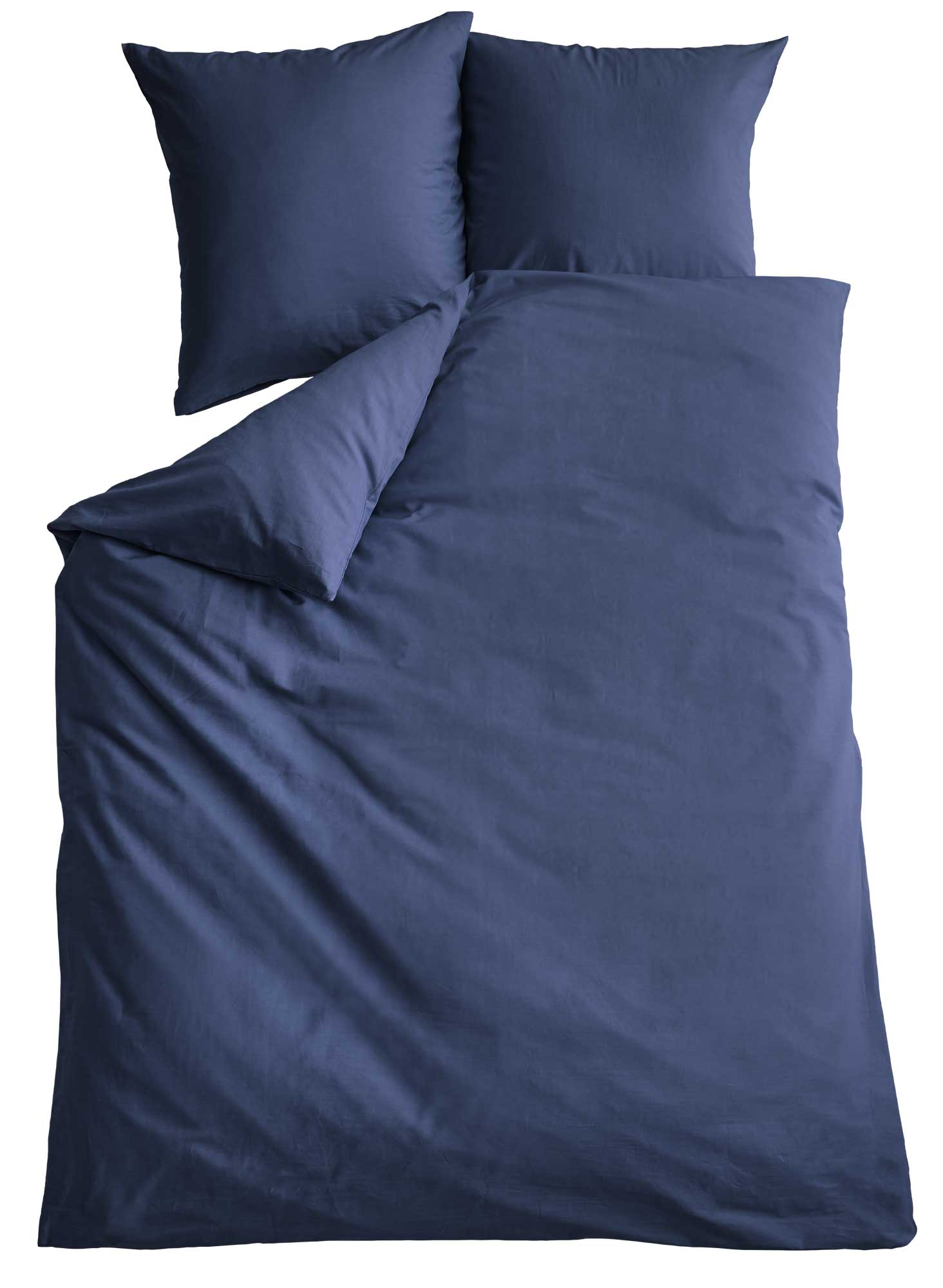 Bettwäsche Set Microsatin »Berlin« Kissenbezug Bettbezug Reißverschluss Hautfreundlich 202090 Dunkelblau BxL 220x240 cm Bettwäsche 202090dunkelblau-220x240 | Gardinenbox.de