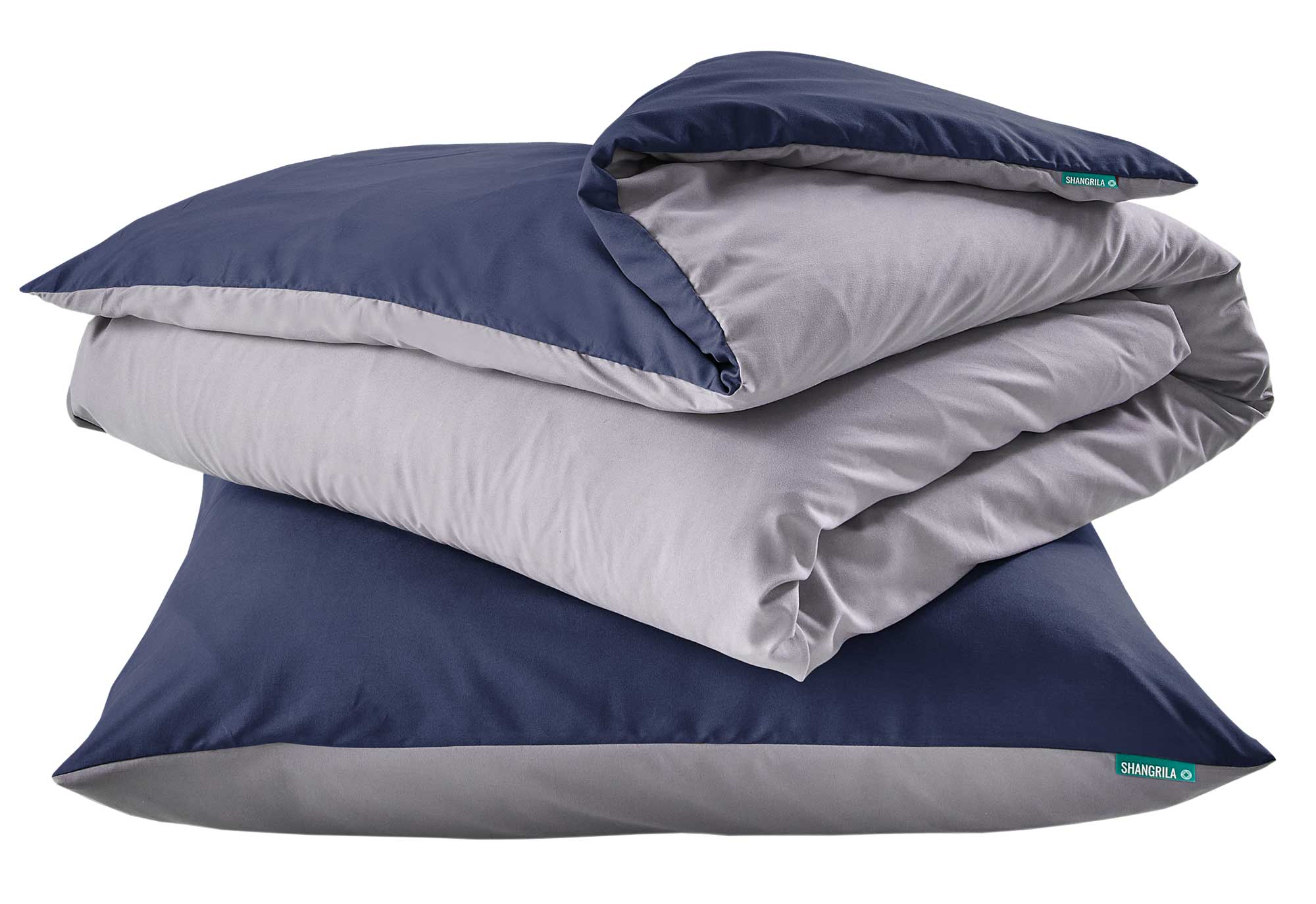 Bettwäsche Set Microsatin »Berlin« Kissenbezug Bettbezug Reißverschluss Hautfreundlich 202090 Dunkelblau Grau BxL 135x200 cm Bettwäsche 202090dunkelblau_grau | Gardinenbox.de