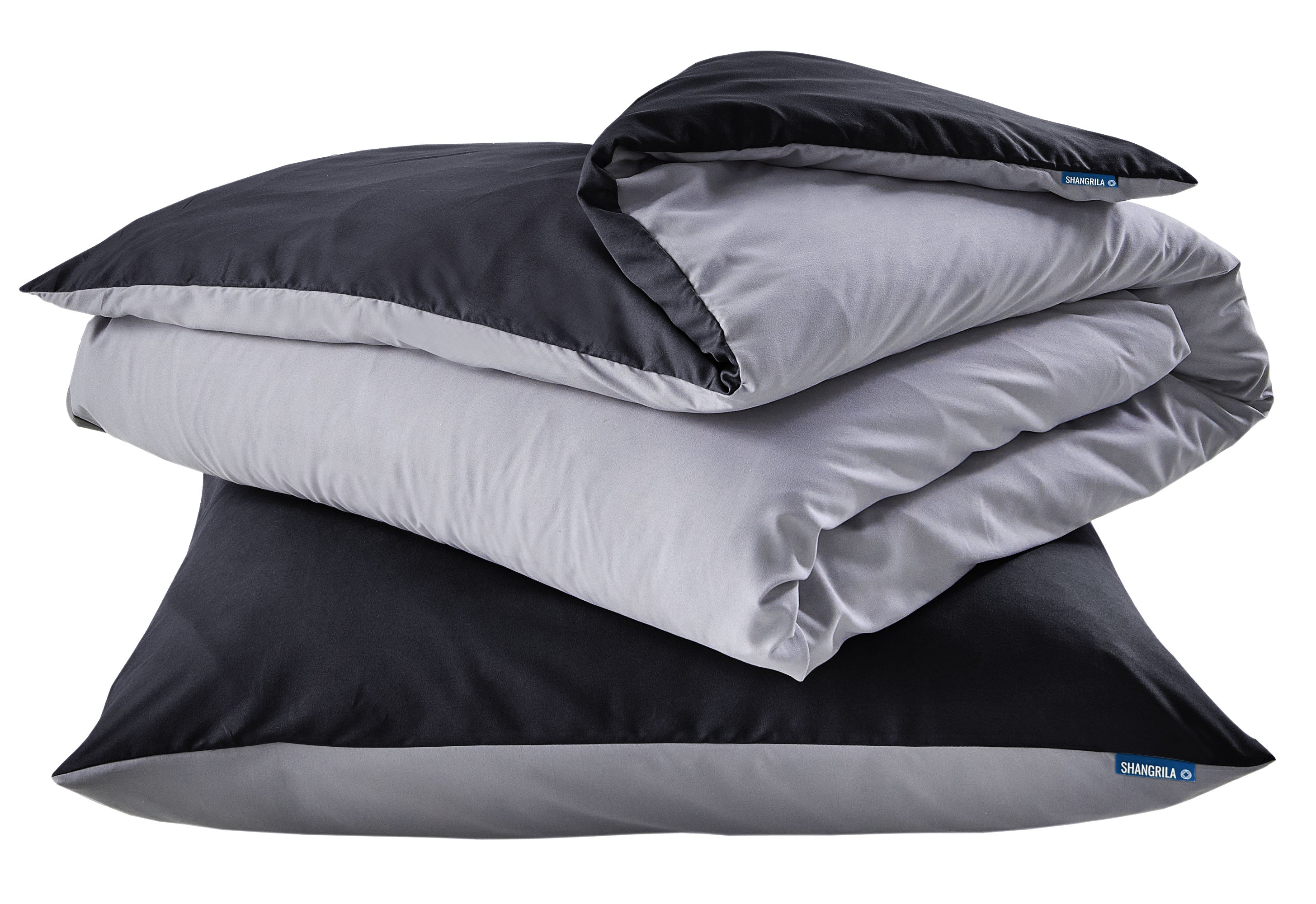 Bettwäsche Set Microsatin »Berlin« Kissenbezug Bettbezug Reißverschluss Hautfreundlich 202090 Schwarz Grau BxL 135x200 cm Bettwäsche 202090schwarz_grau | Gardinenbox.de